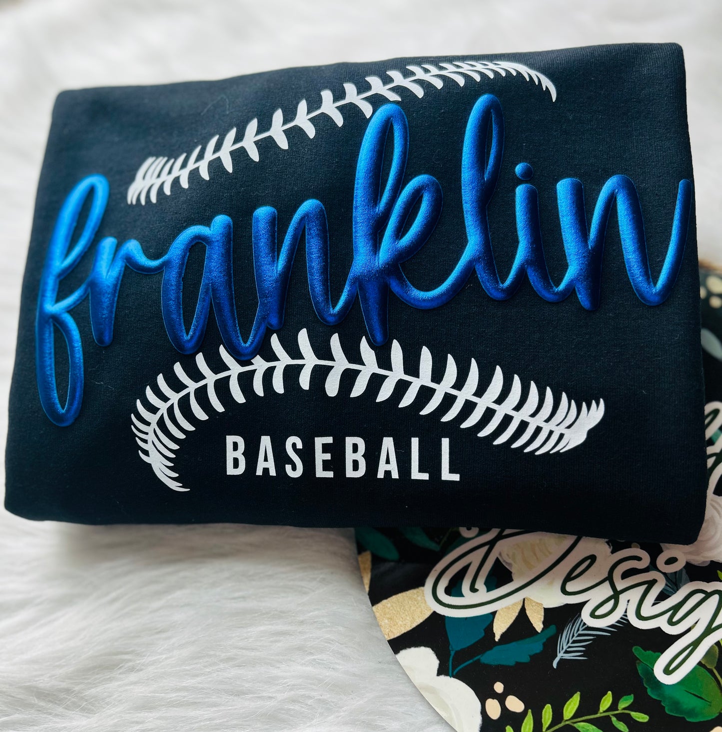 Franklin Baseball Metallic Puff Design