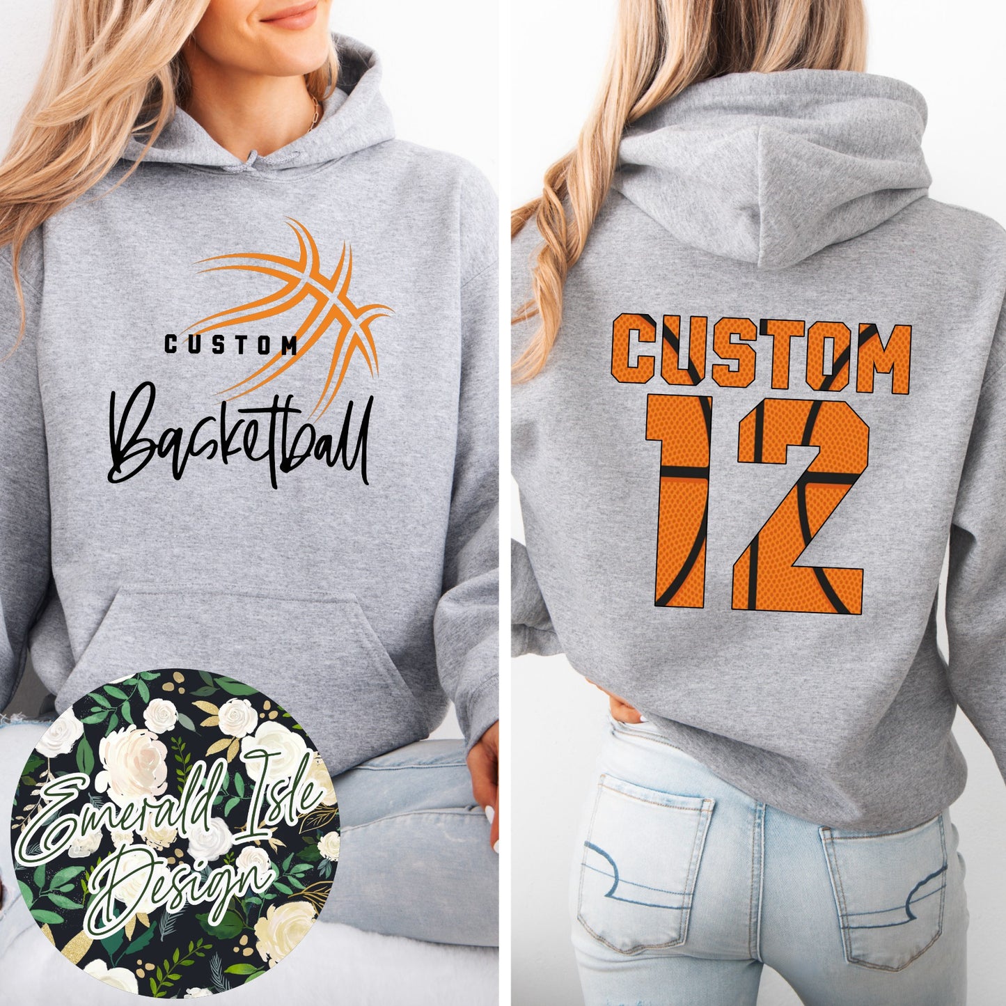 **Custom** Basketball Team Design With Back Name & Number