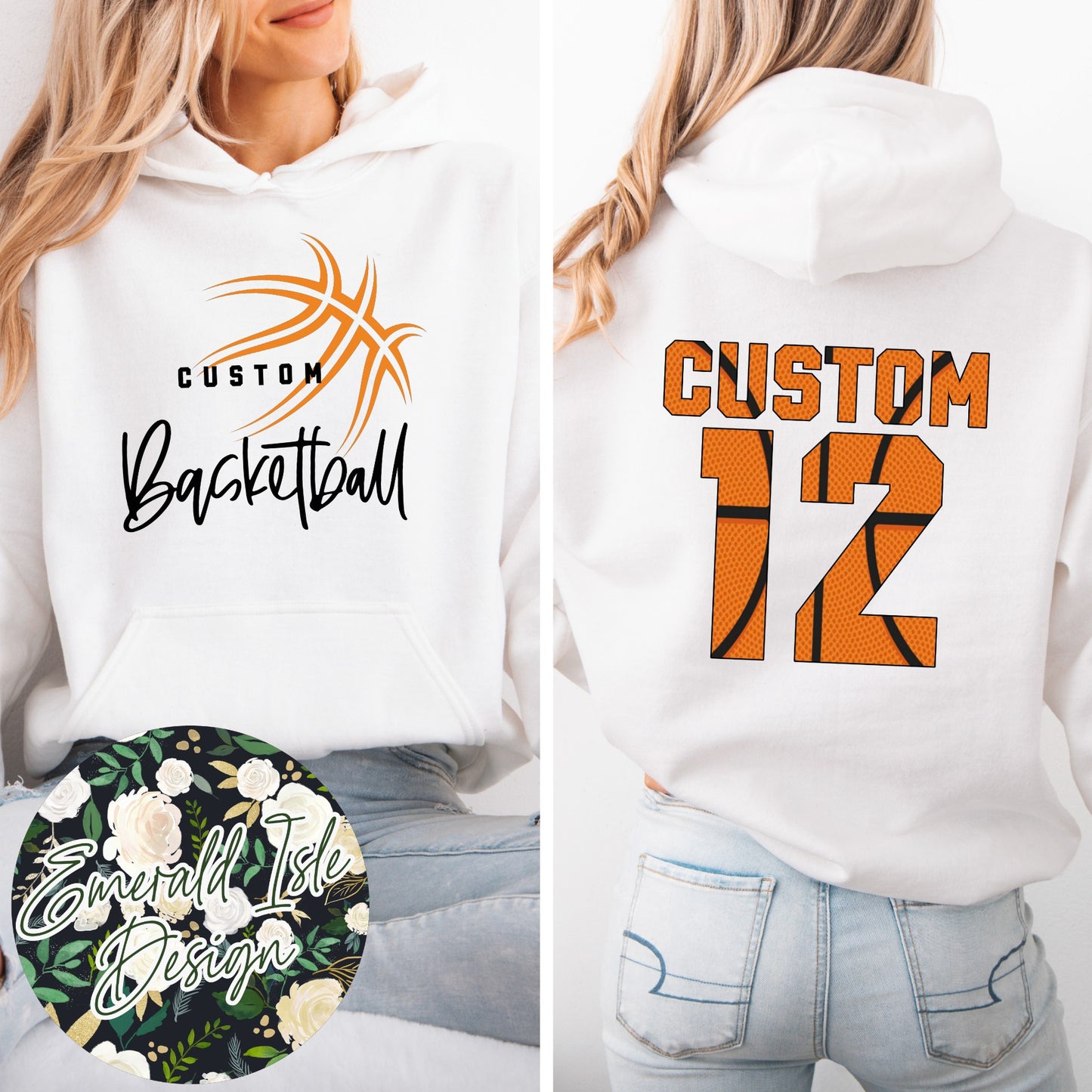 **Custom** Basketball Team Design With Back Name & Number