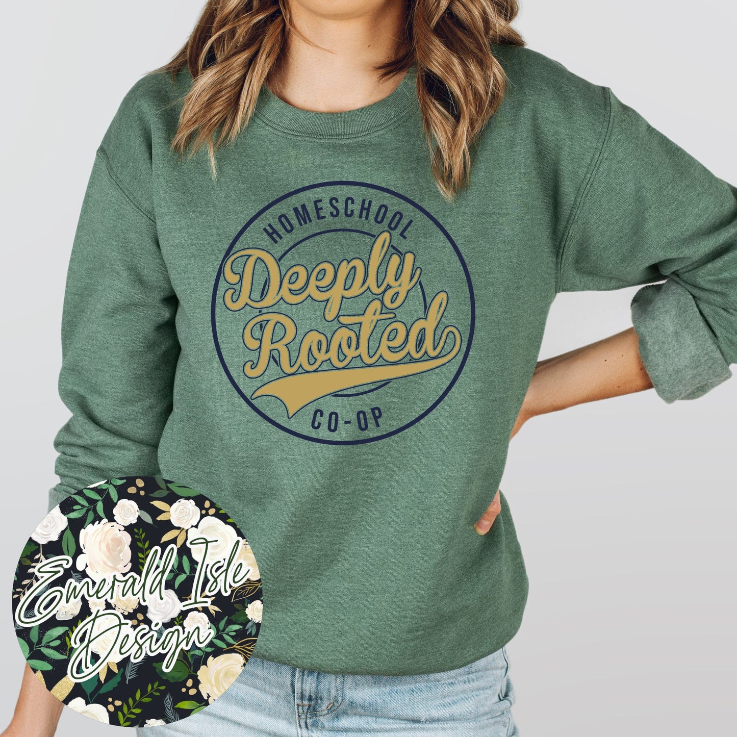 Deeply Rooted Homeschool Co-op Metallic Puff Design