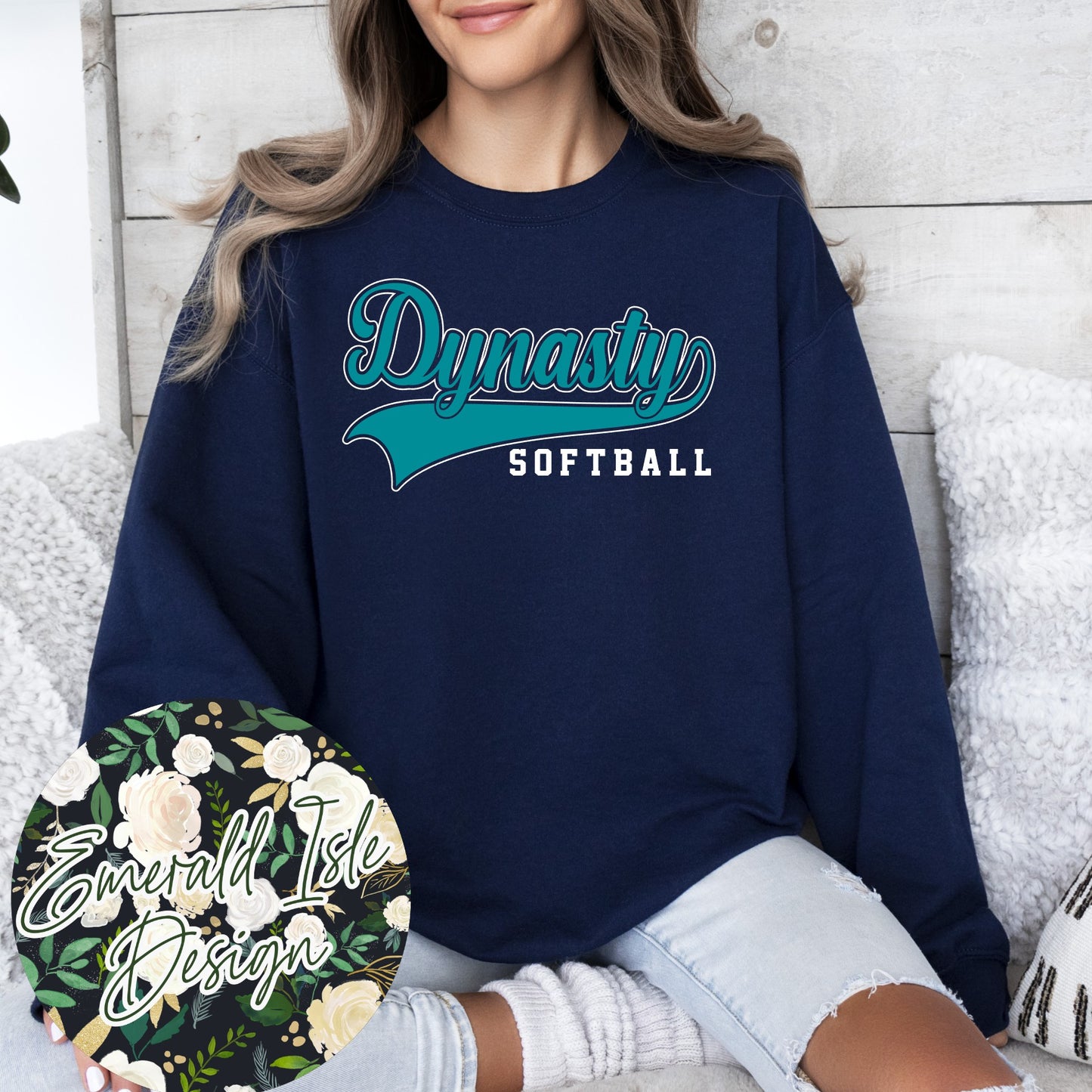 Dynasty Softball Metallic Puff Design