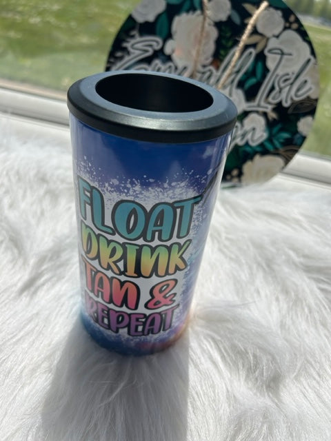 Float Drink Tan & Repeat Pinks Tumbler OR 4 in 1 Can Cooler