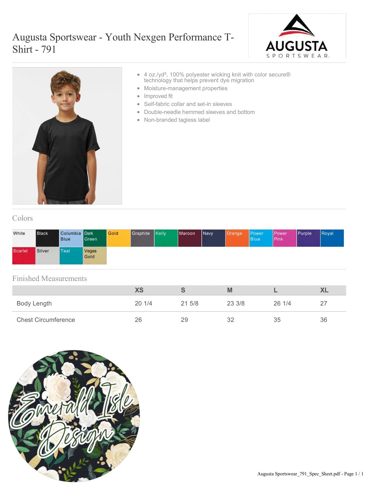 Fury Drip Design on Augusta Performance Sportswear