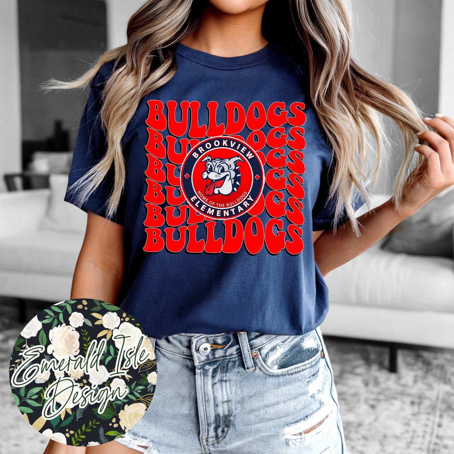 Brookview Bulldogs Groovy Repeat Design
