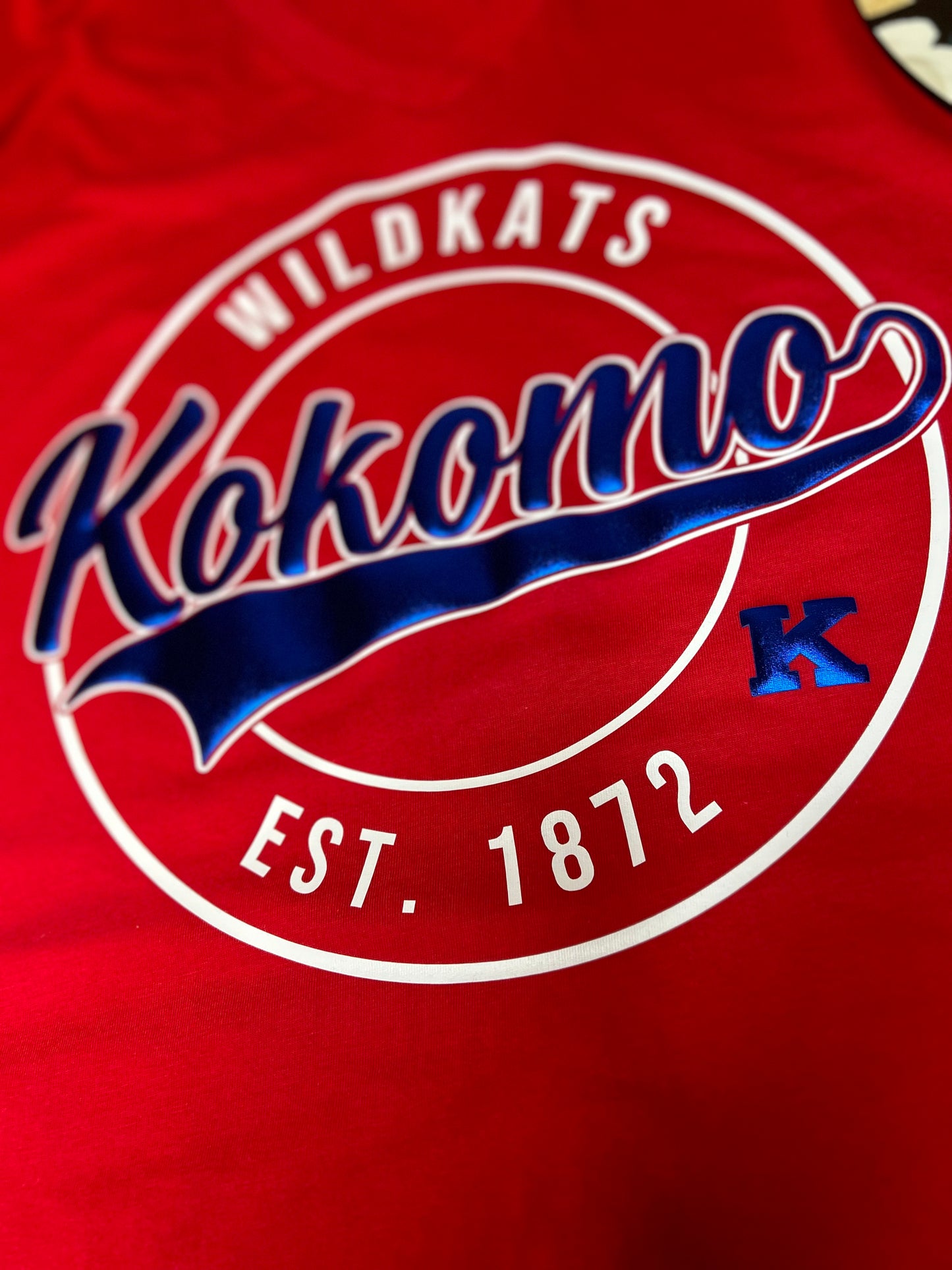 Kokomo Wildkats Metallic Puff Circle Design