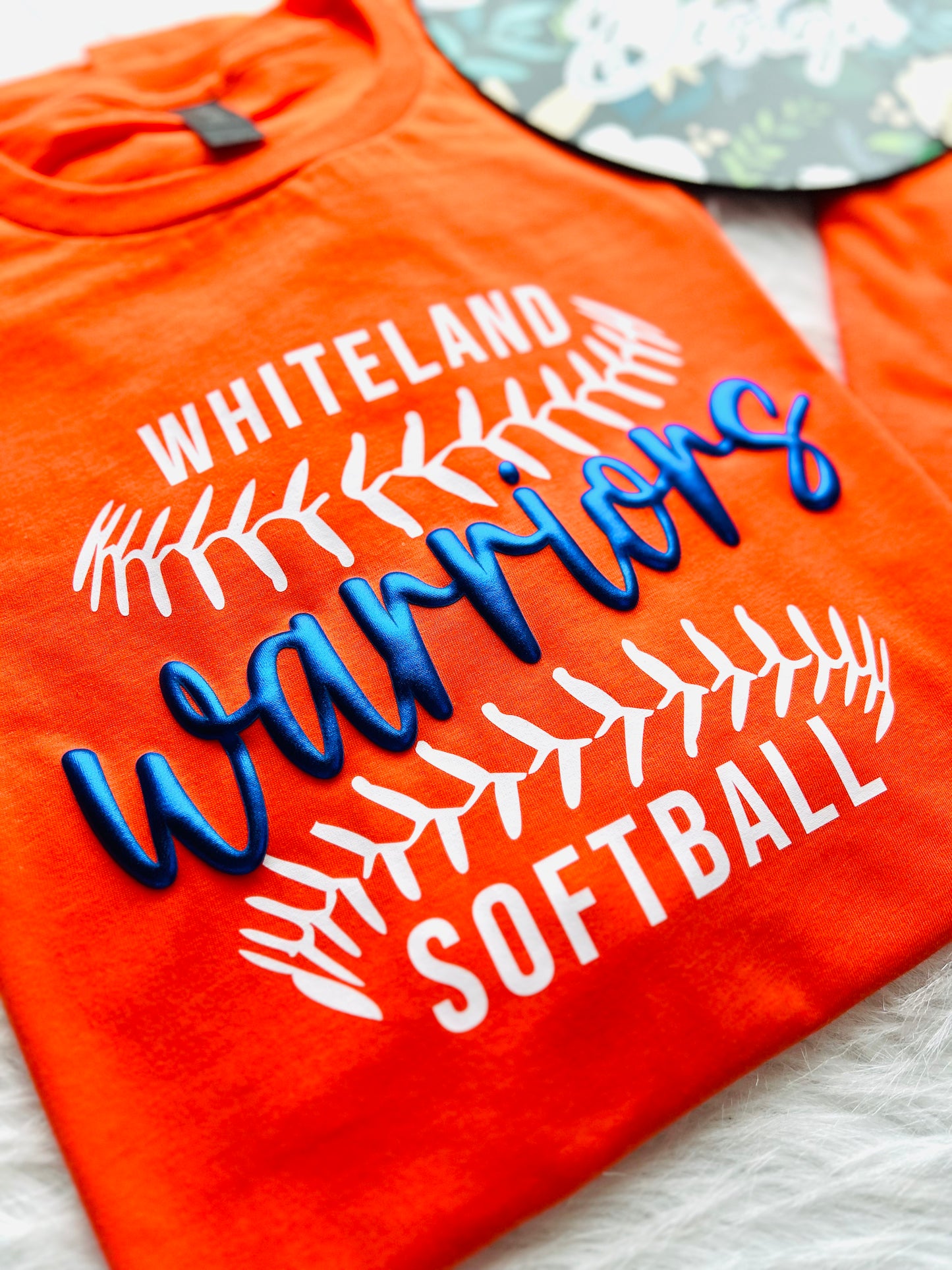 Whiteland Baseball/Softball Metallic Puff Design