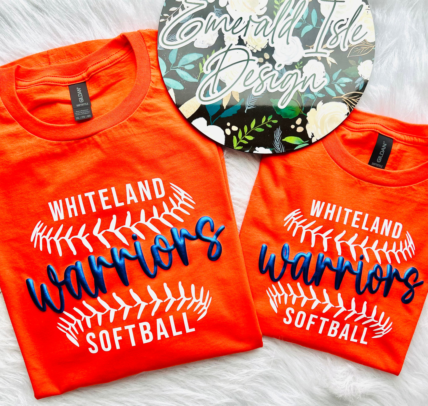 Whiteland Baseball/Softball Metallic Puff Design