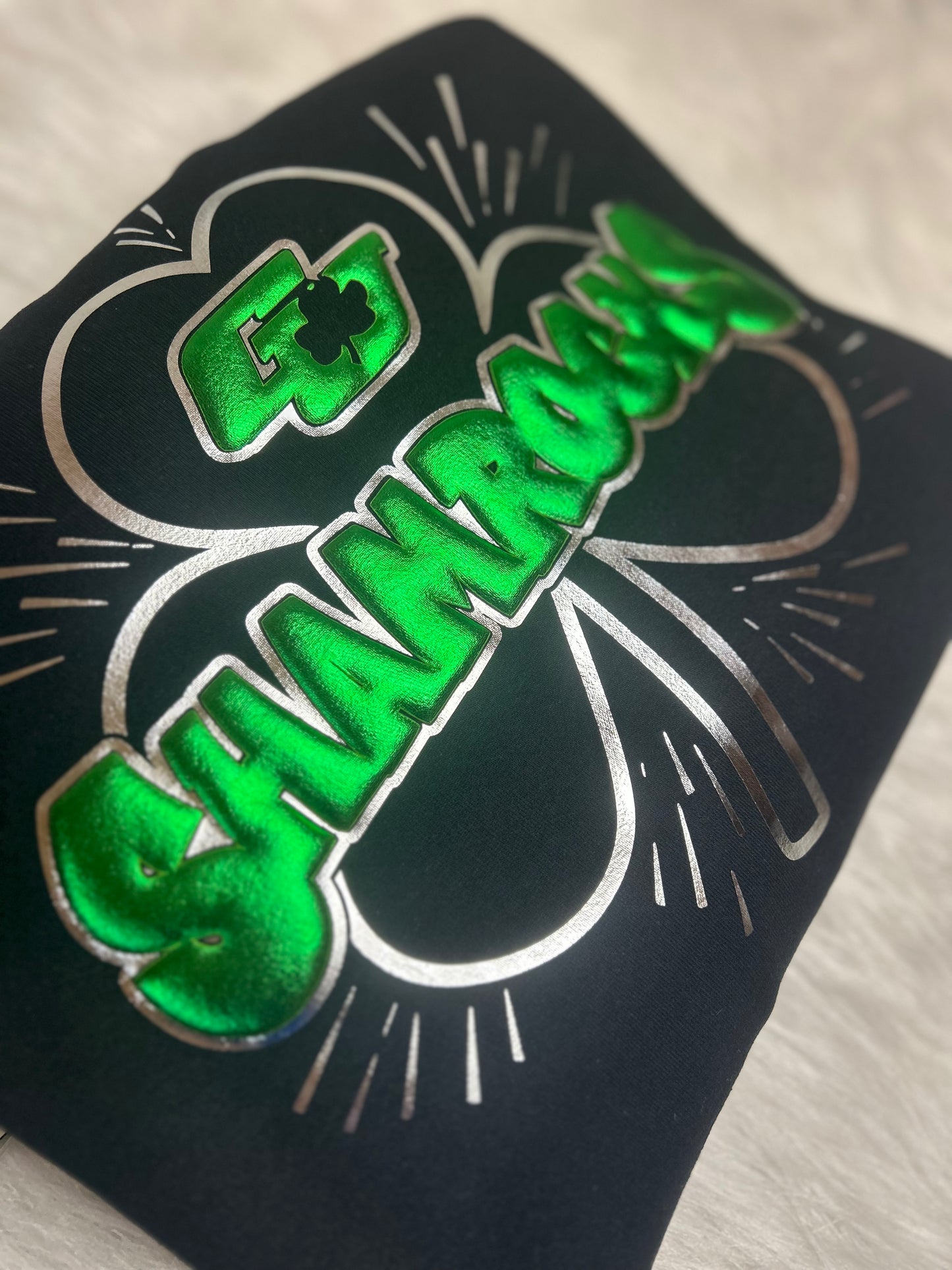 GU Shamrocks Metallic Puff Design