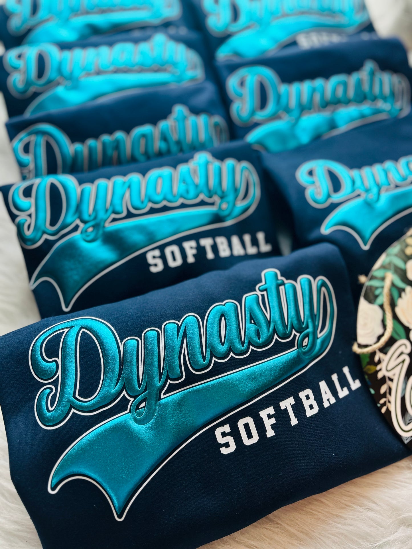 Dynasty Softball Metallic Puff Design