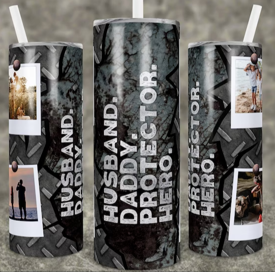 Husband Daddy Protector Hero 20oz Tumbler OR 4 in 1 Can Cooler