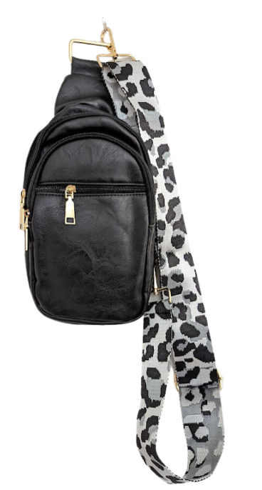 Black Leopard Sling Crossbody