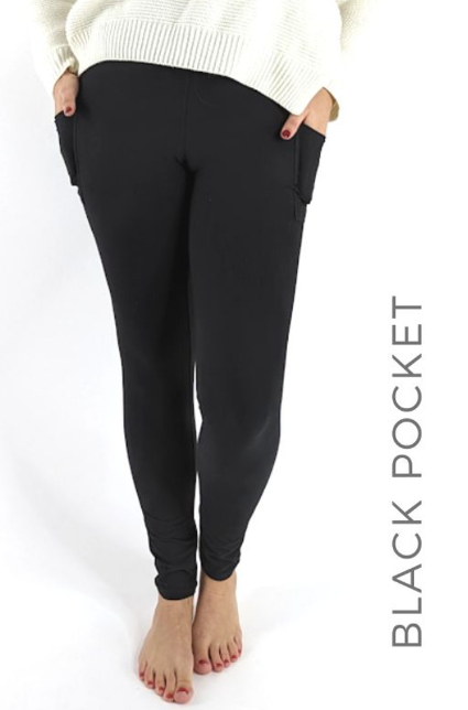 BouJeelegs Solid Black Leggings w/pockets