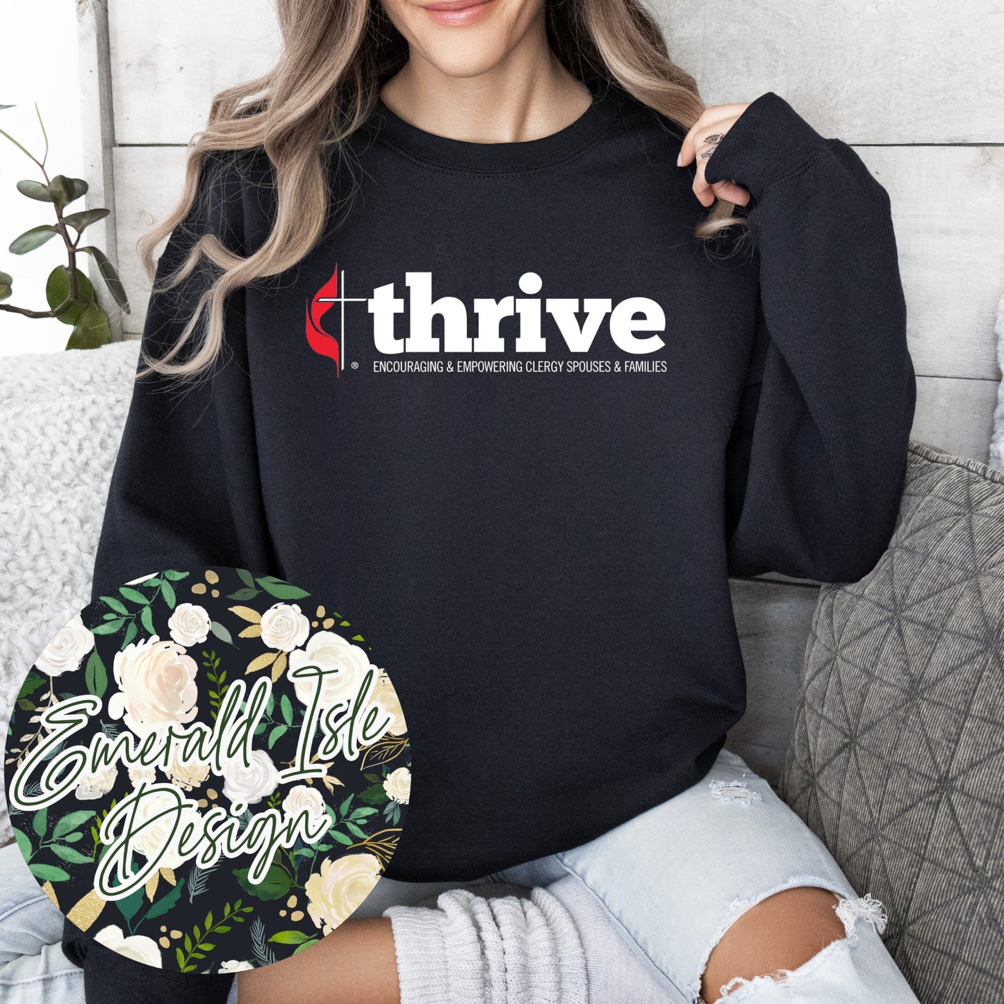 Thrive Basic Logo Crewneck Sweatshirt for Adults and Youth