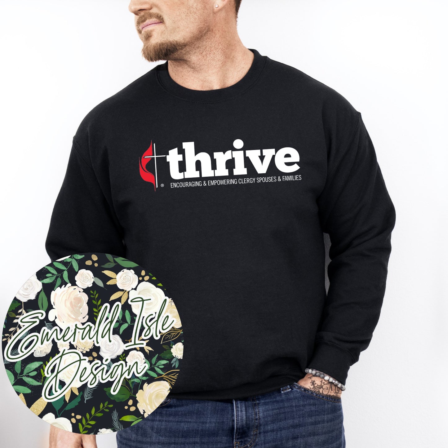 Thrive Basic Logo Crewneck Sweatshirt for Adults and Youth