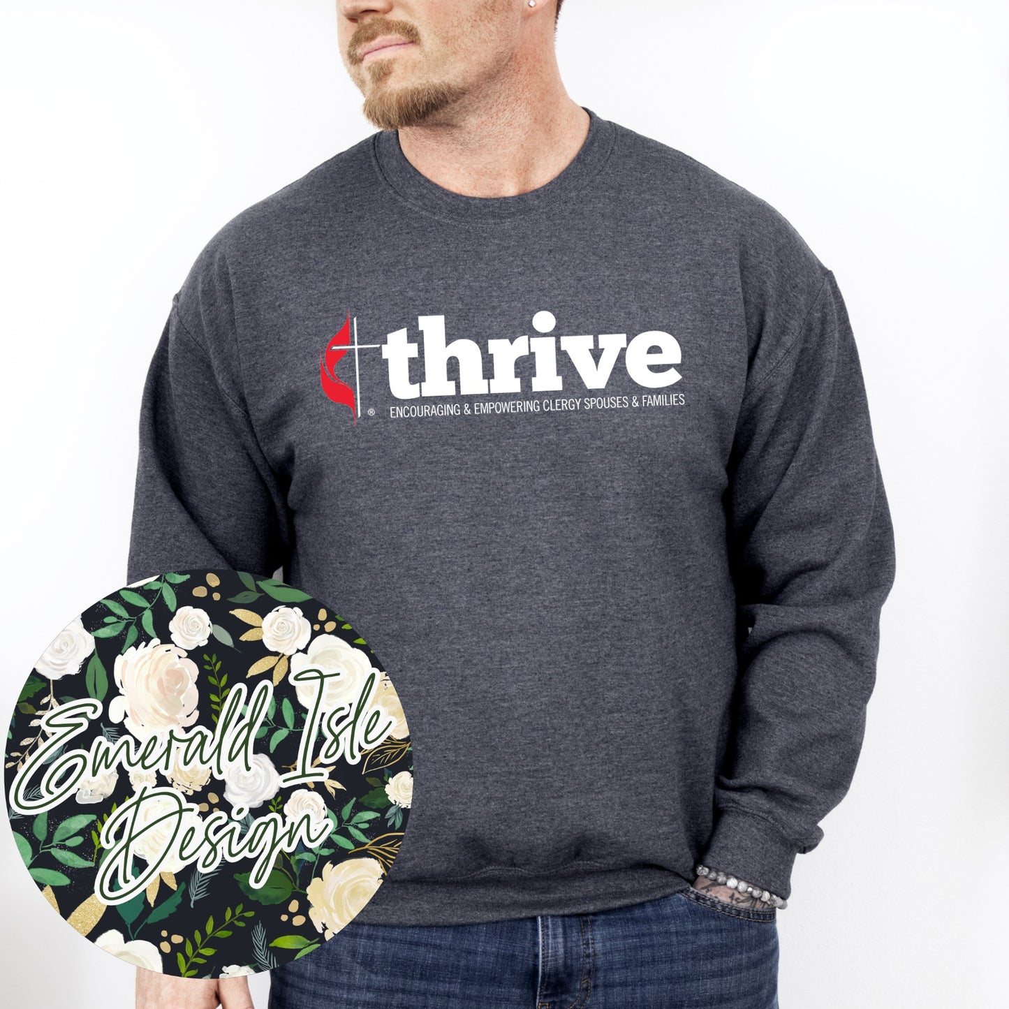 Thrive Basic Logo Crewneck Sweatshirt for Adults and Youth