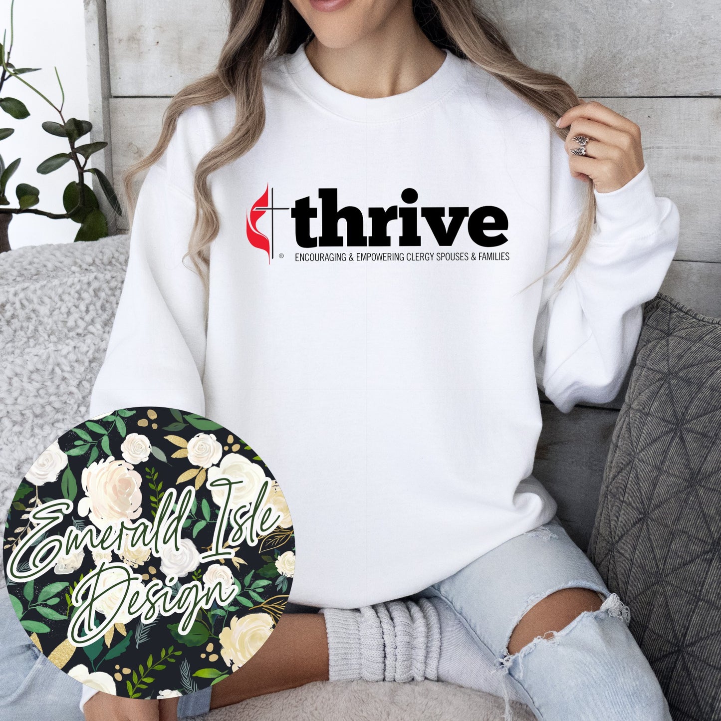 Thrive Basic Logo Crewneck Sweatshirt for Adults and Youth
