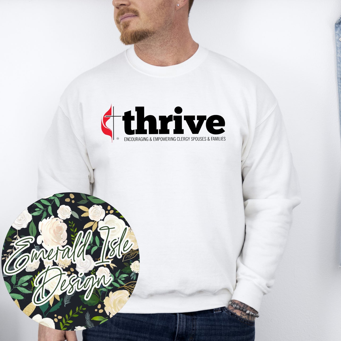 Thrive Basic Logo Crewneck Sweatshirt for Adults and Youth