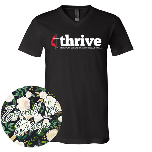 Thrive Basic Logo Unisex V-Neck T for Adults
