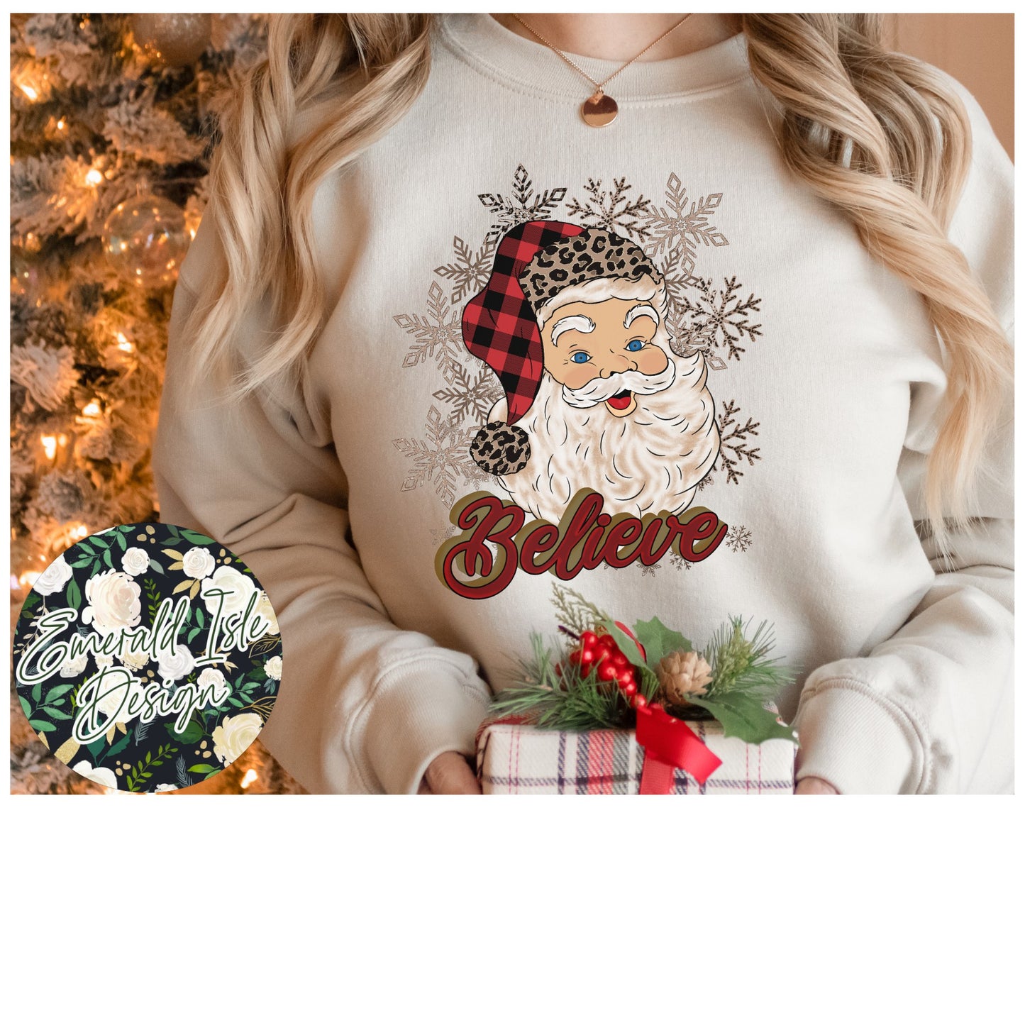 Believe Buffalo Plaid Design