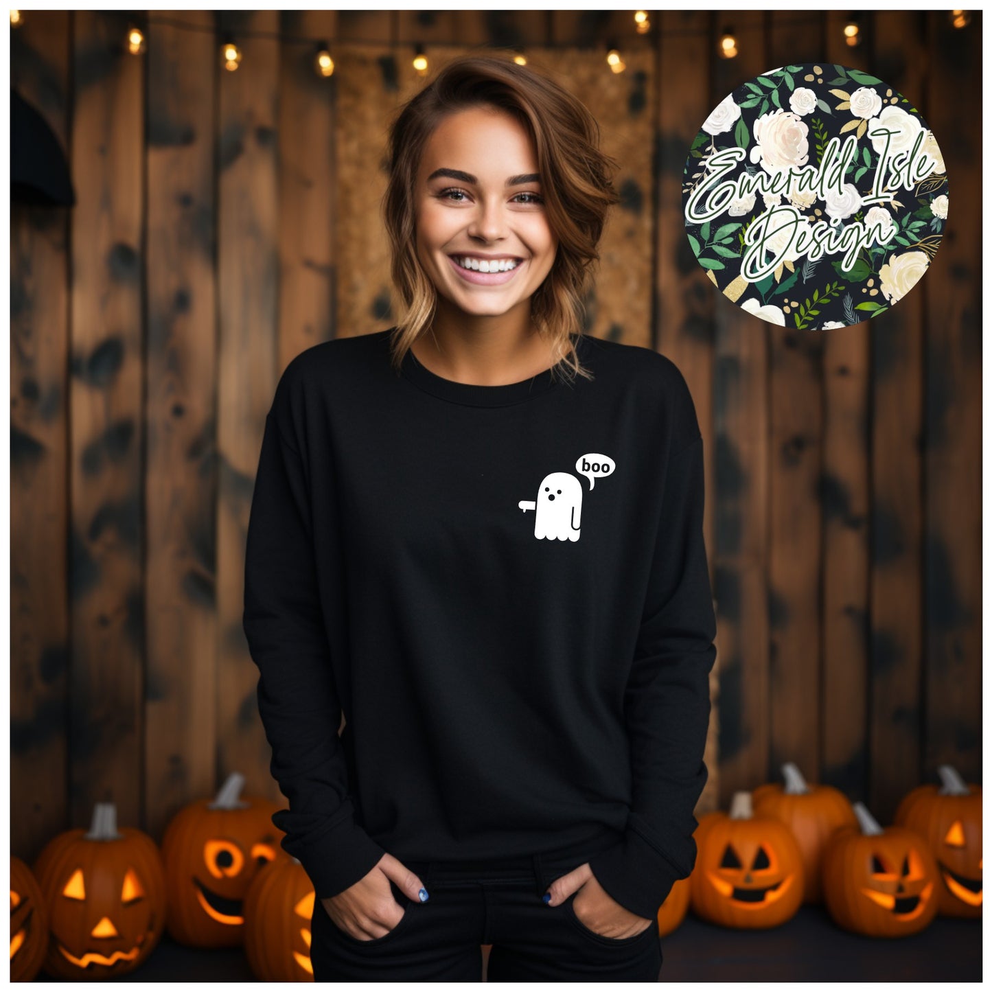 Boo Ghost Pocket Sized Design