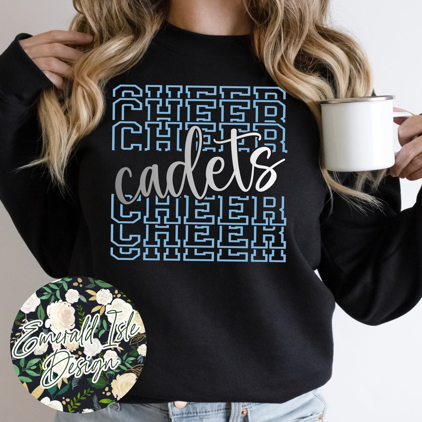 Cadets Cheer Metallic Puff Design