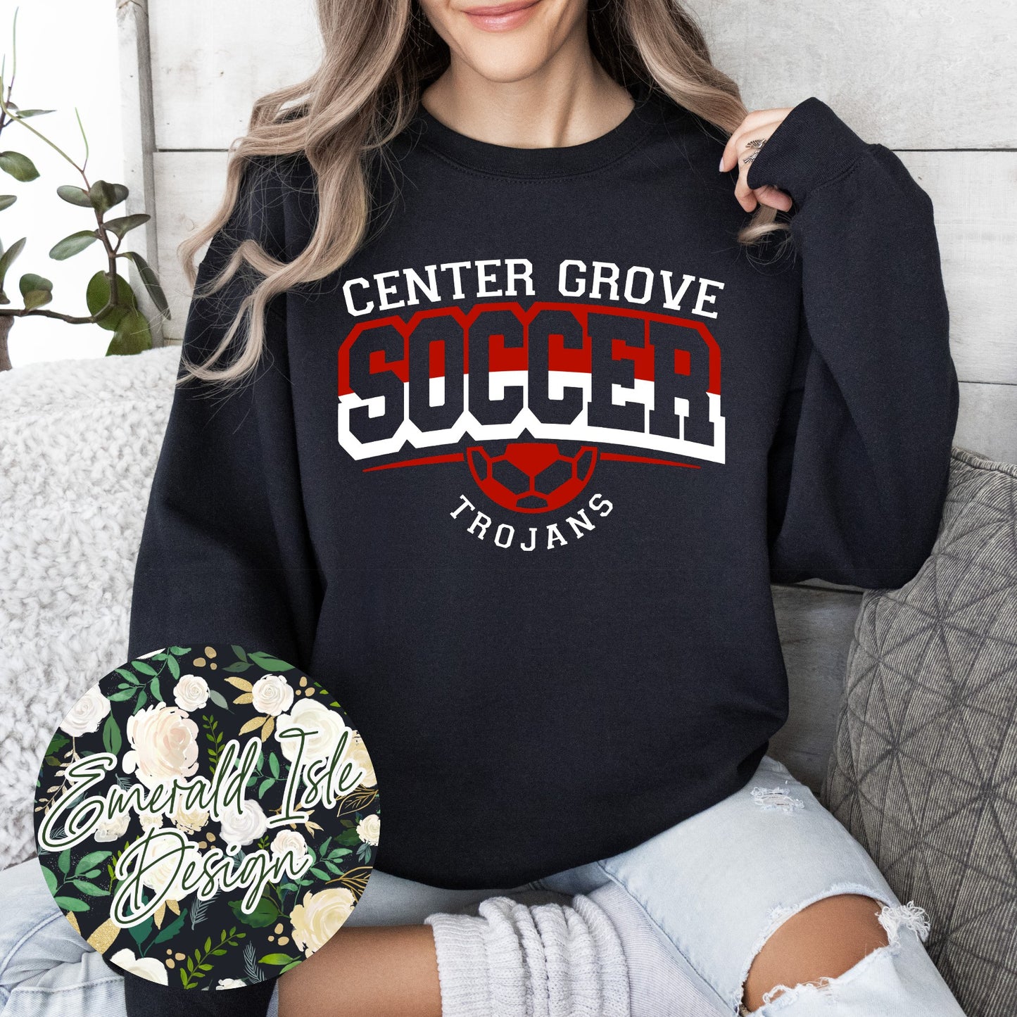 Center Grove Trojans Soccer Offset Design