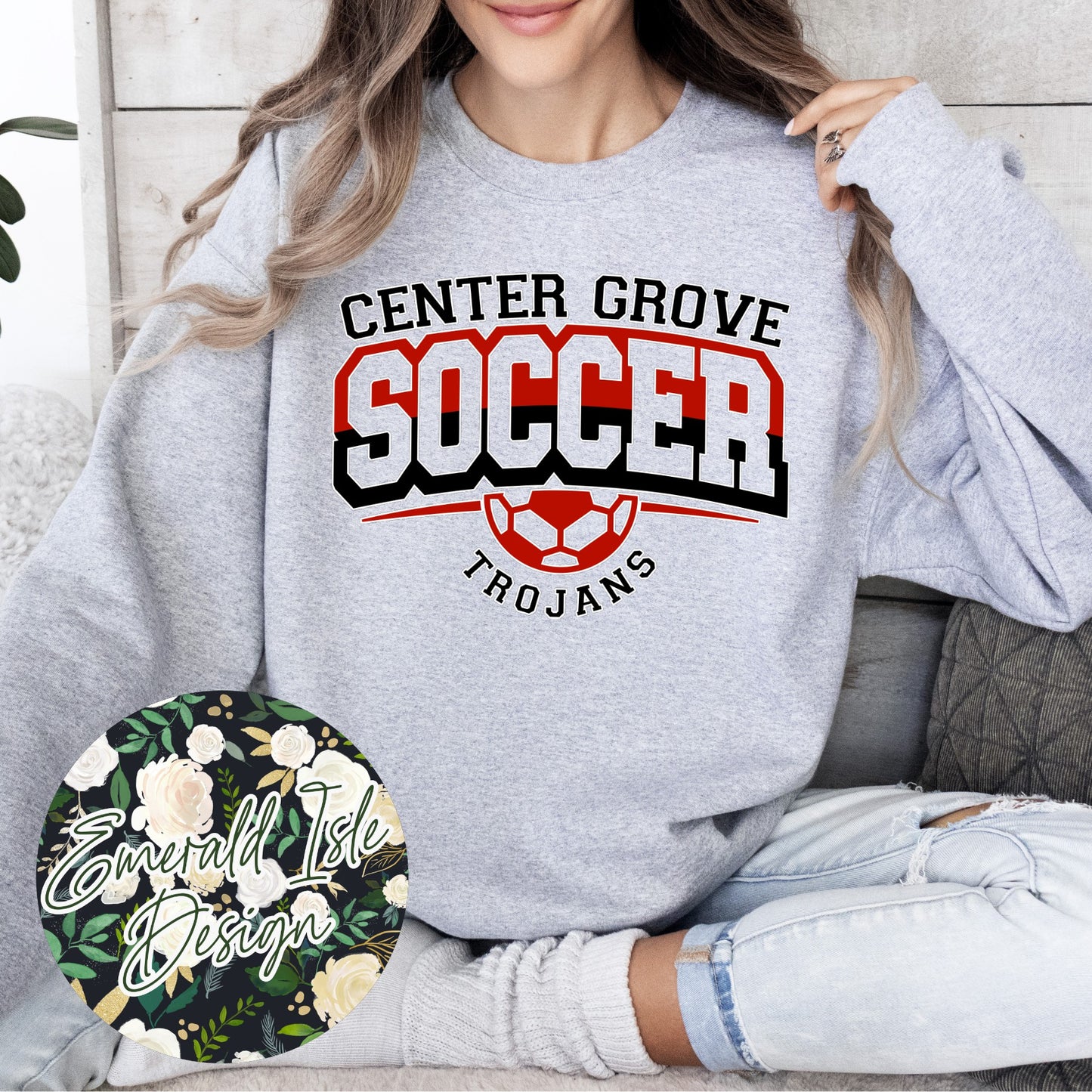 Center Grove Trojans Soccer Offset Design