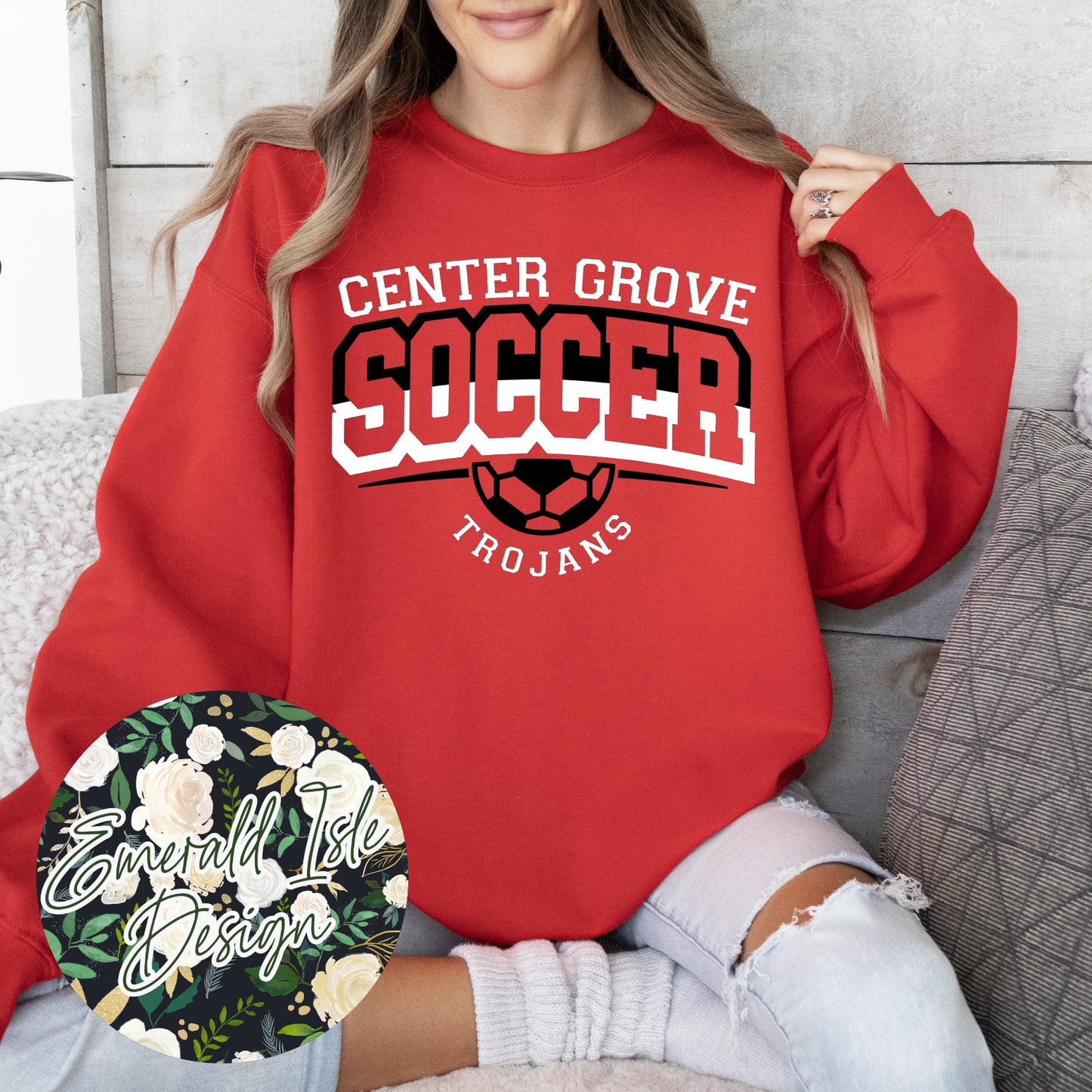 Center Grove Trojans Soccer Offset Design