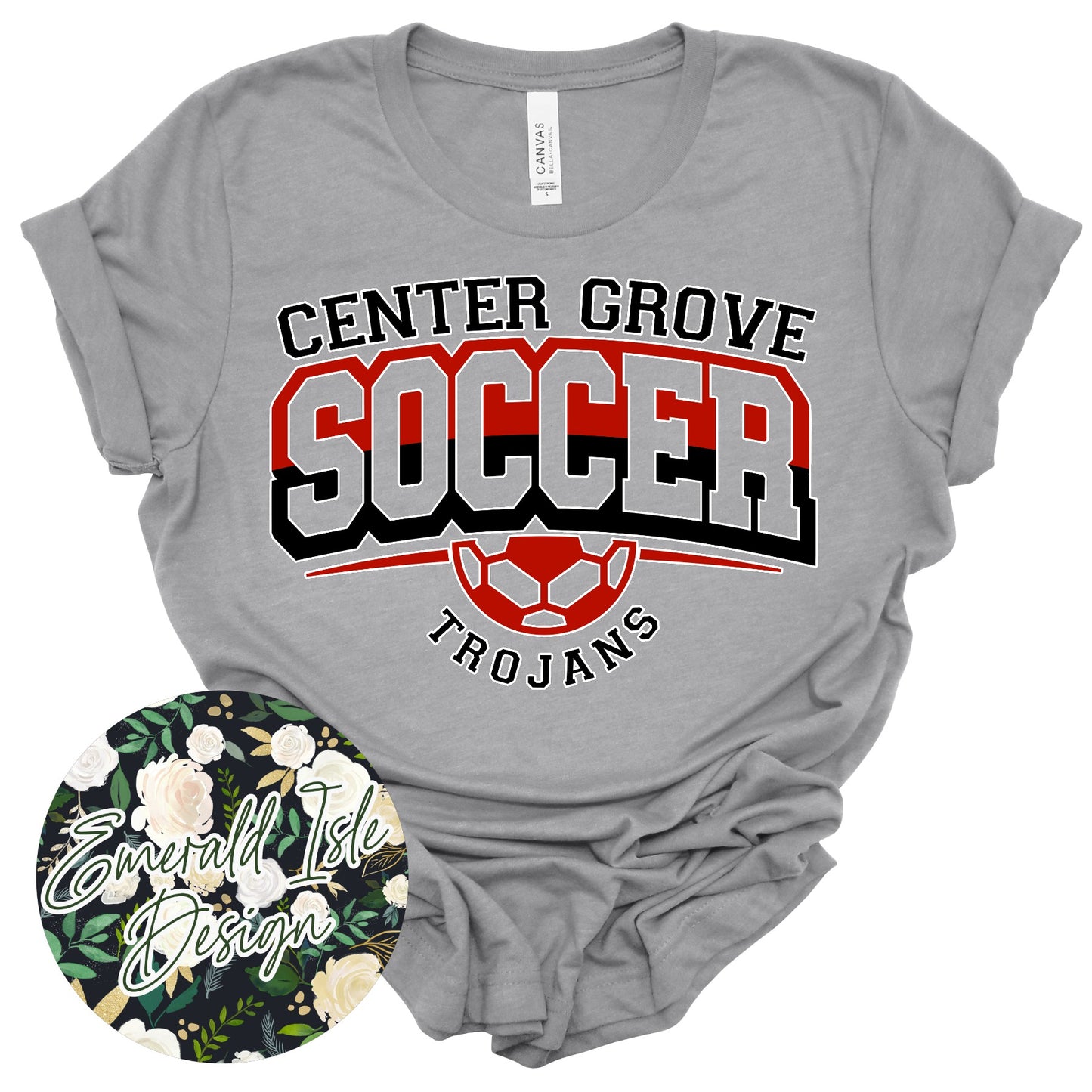 Center Grove Trojans Soccer Offset Design