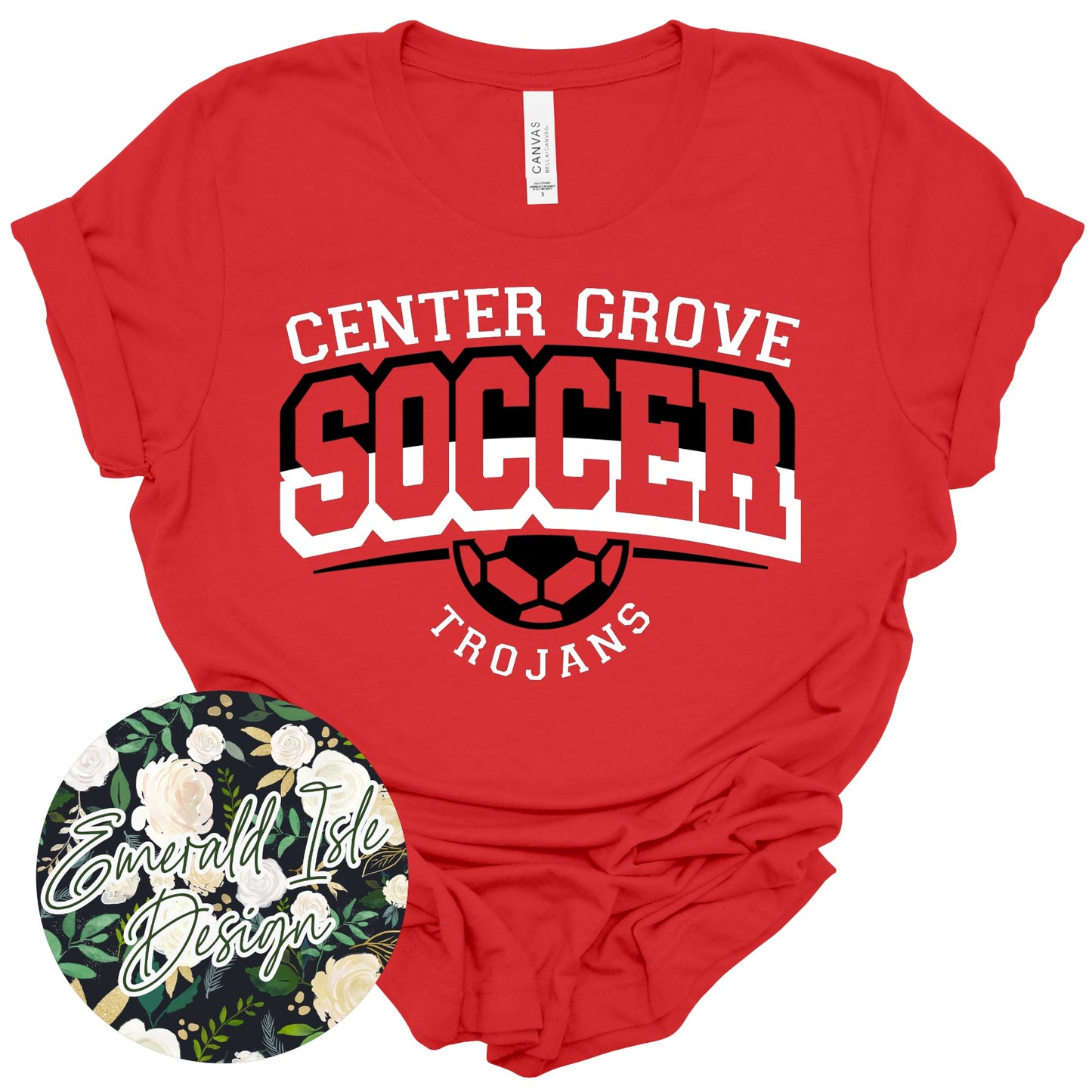 Center Grove Trojans Soccer Offset Design