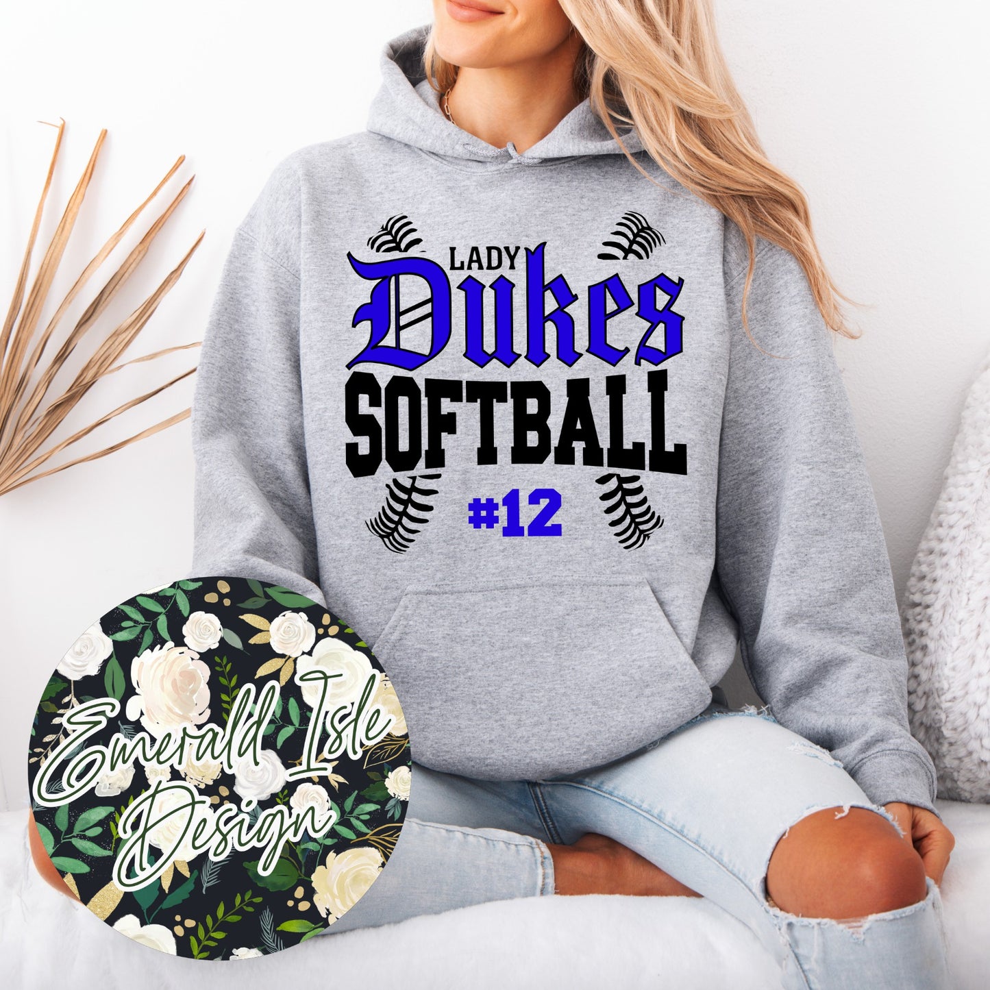 Lady Dukes Softball Custom Number Design