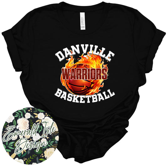 Danville Warriors Fire Basketball Design