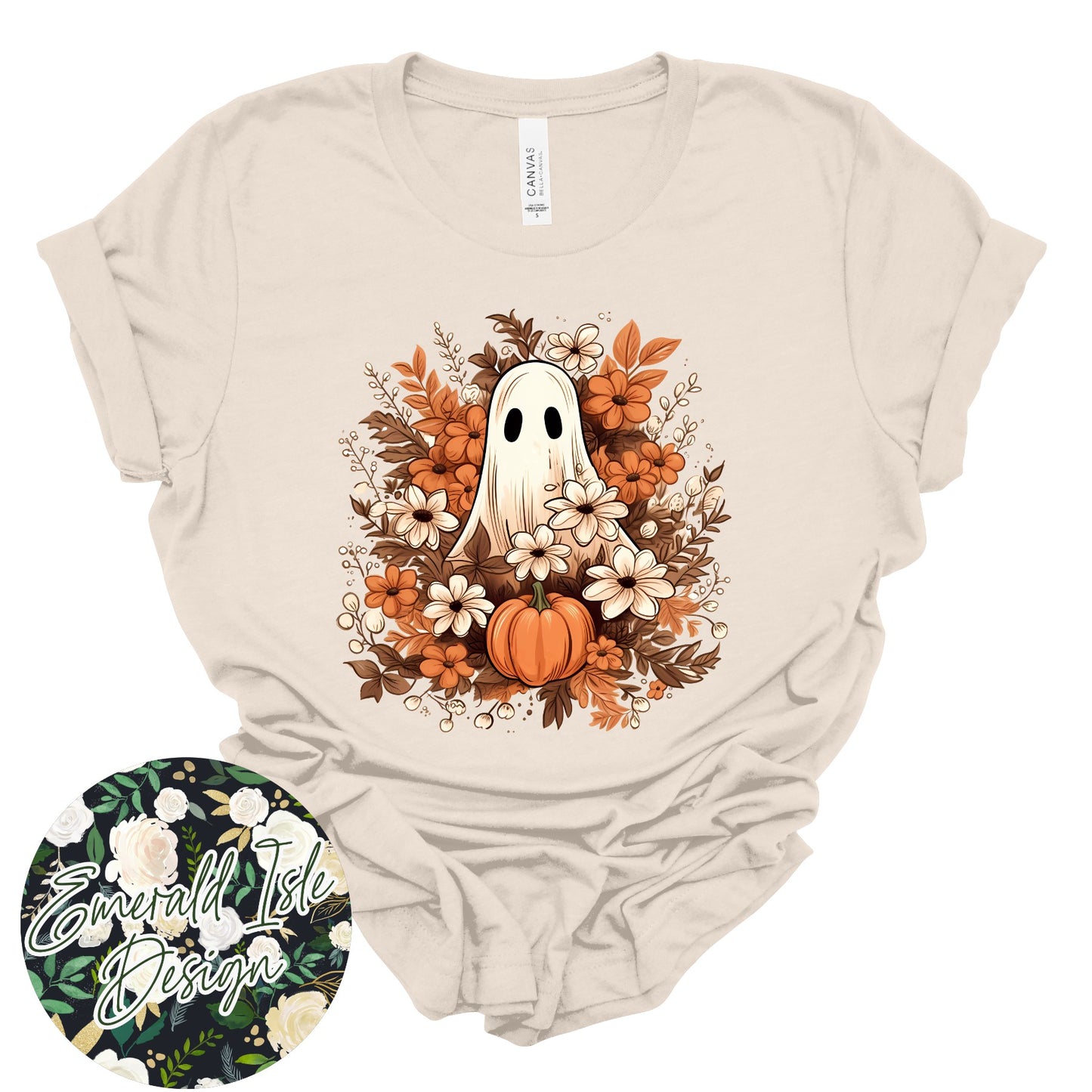 Fall Floral Ghost Design