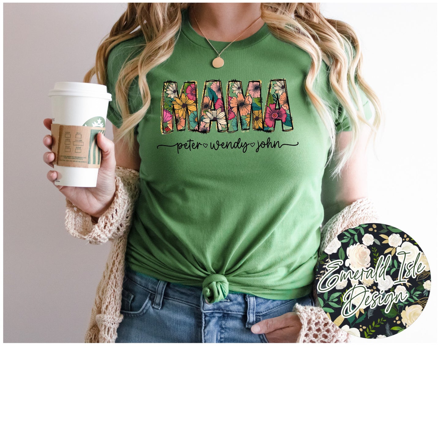 **CUSTOM** Floral Mama/Grandma/GiGi/Mimi/Mamaw/Nana with Children's Names