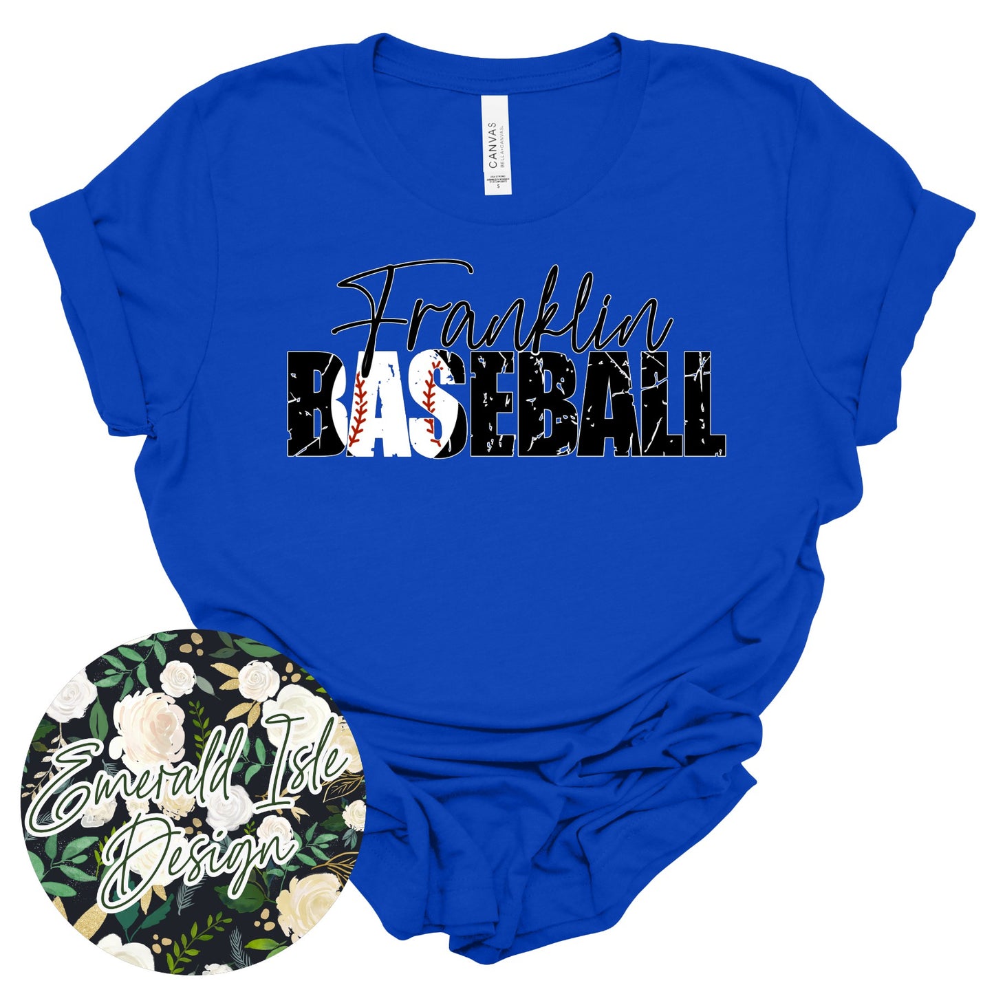 Franklin Distressed Baseball Design