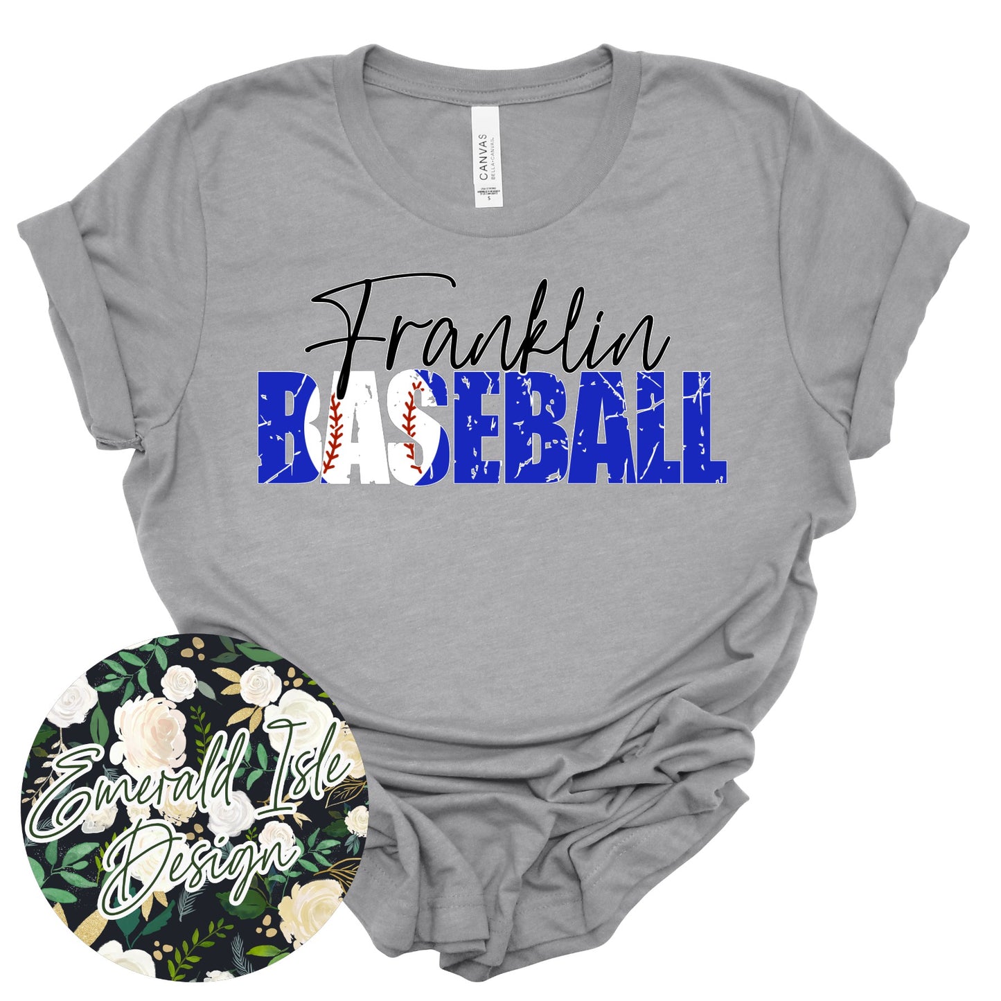 Franklin Distressed Baseball Design