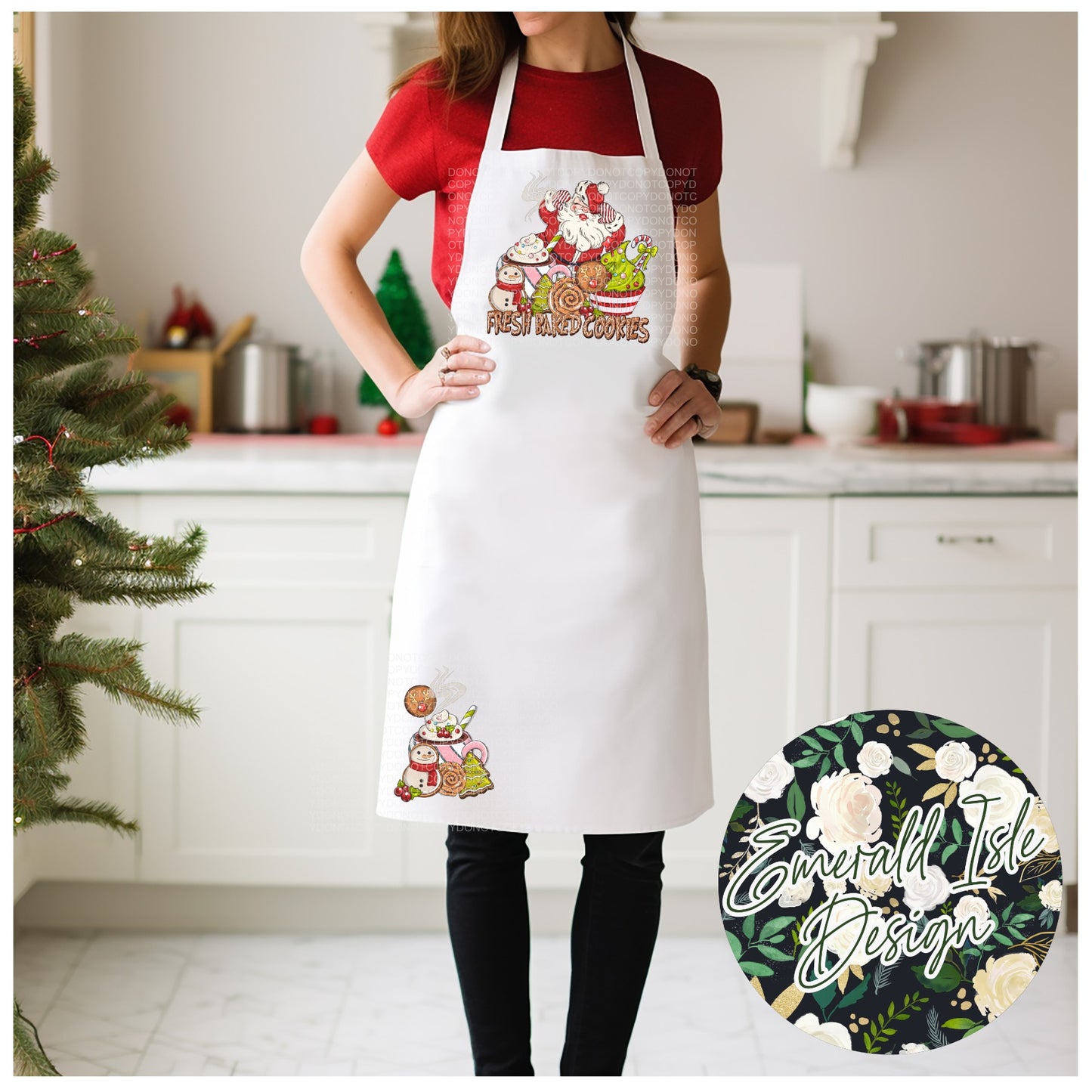 Fresh Baked Cookies Santa Apron