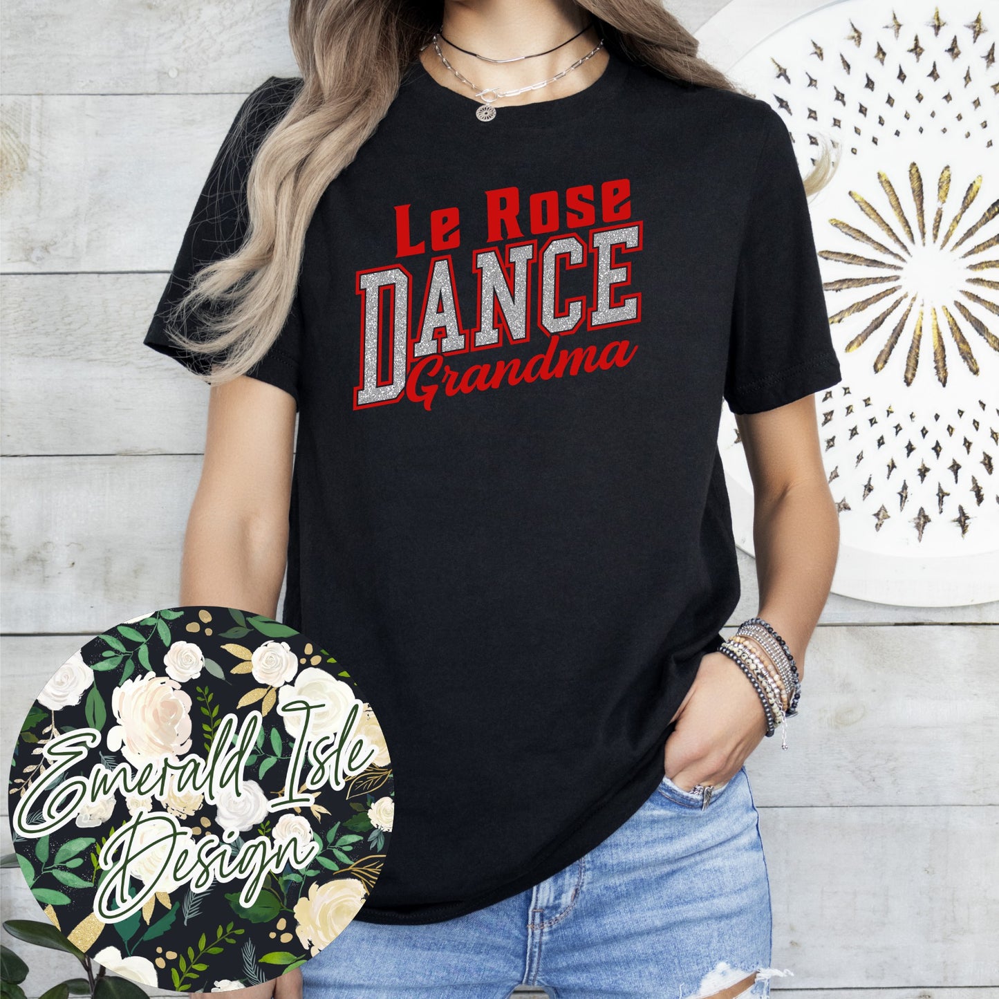 CUSTOM **SILVER GLITTER DANCE** Le Rose Dance Family Member Design