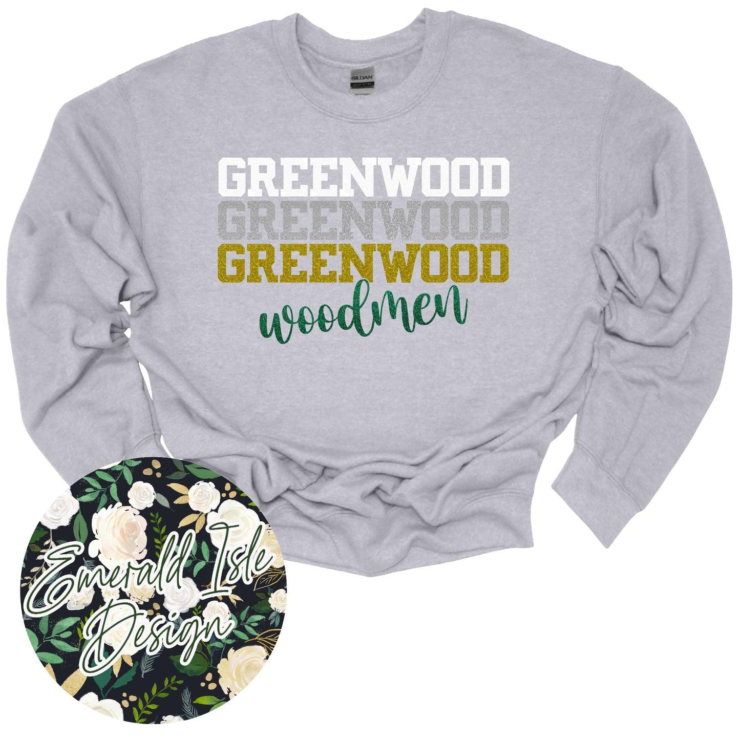 **GLITTER** Stacked Greenwood Design