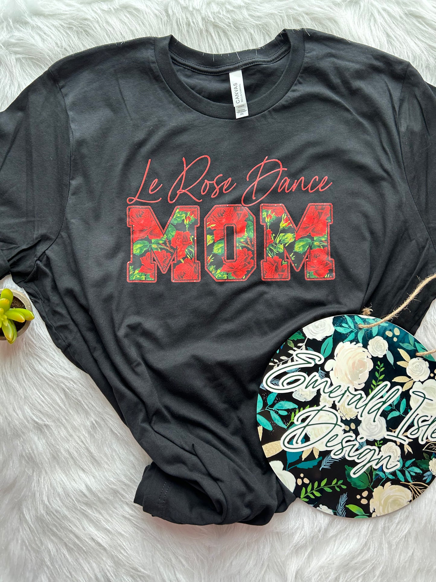 Le Rose Dance Mom Faux Glitter & Rose