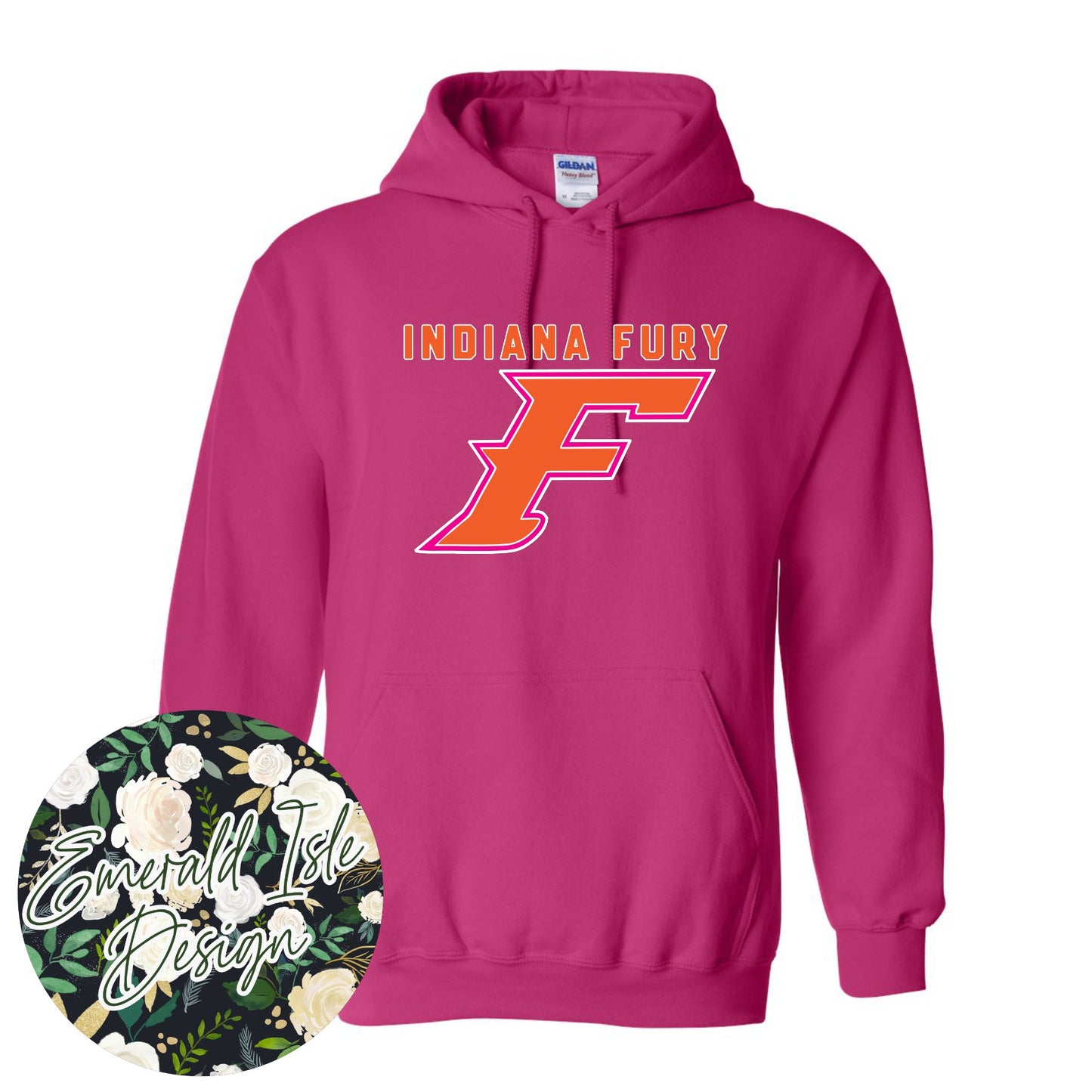 Indiana Fury Big F Design on Gildan Unisex Apparel