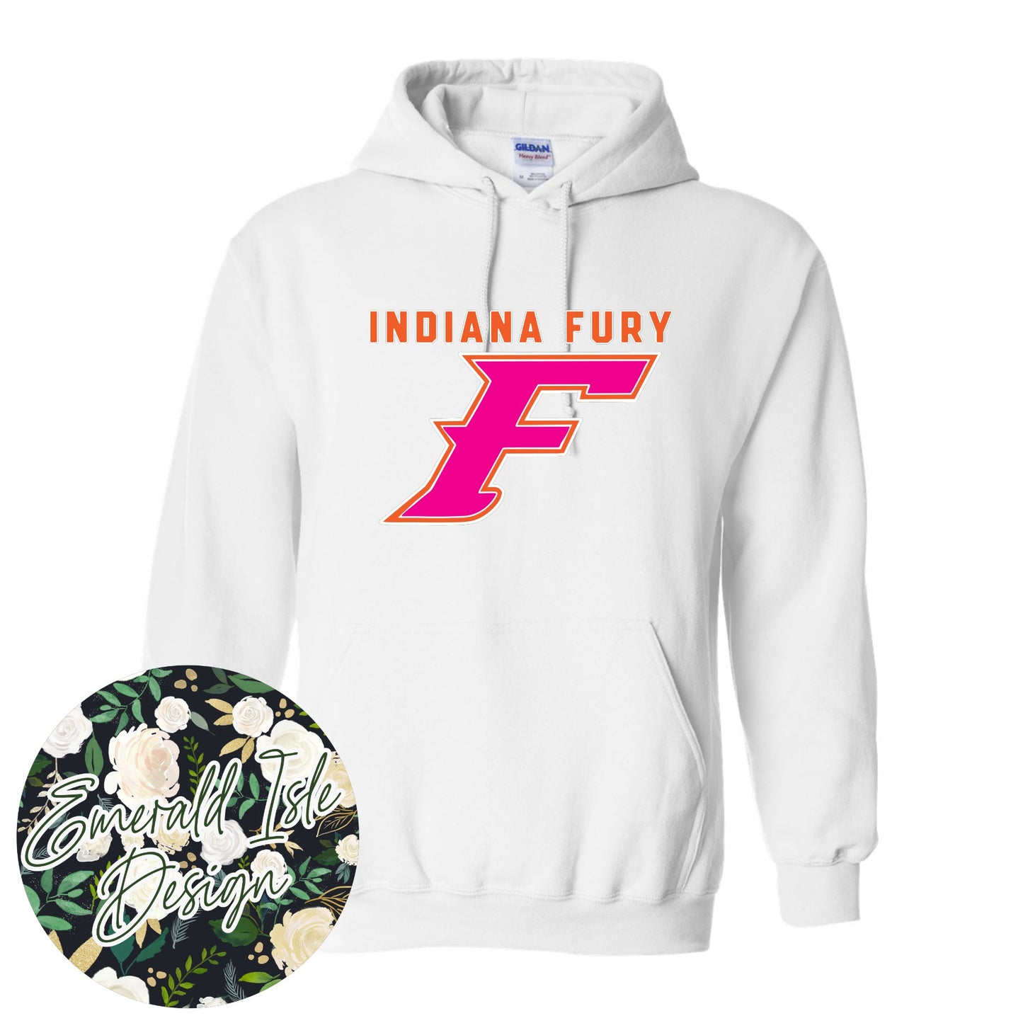 Indiana Fury Big F Design on Gildan Unisex Apparel
