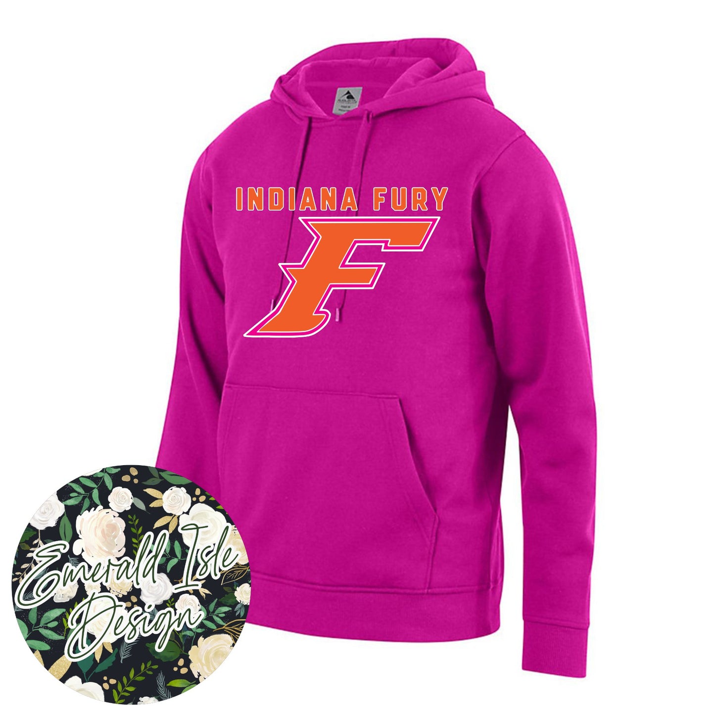 Indiana Fury Big F Design on Augusta Performance Sportswear