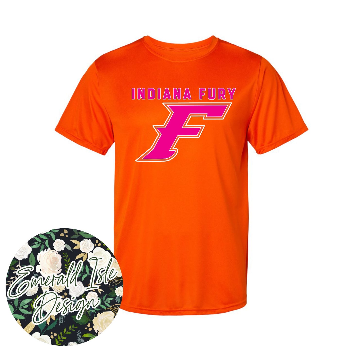 Indiana Fury Big F Design on Augusta Performance Sportswear