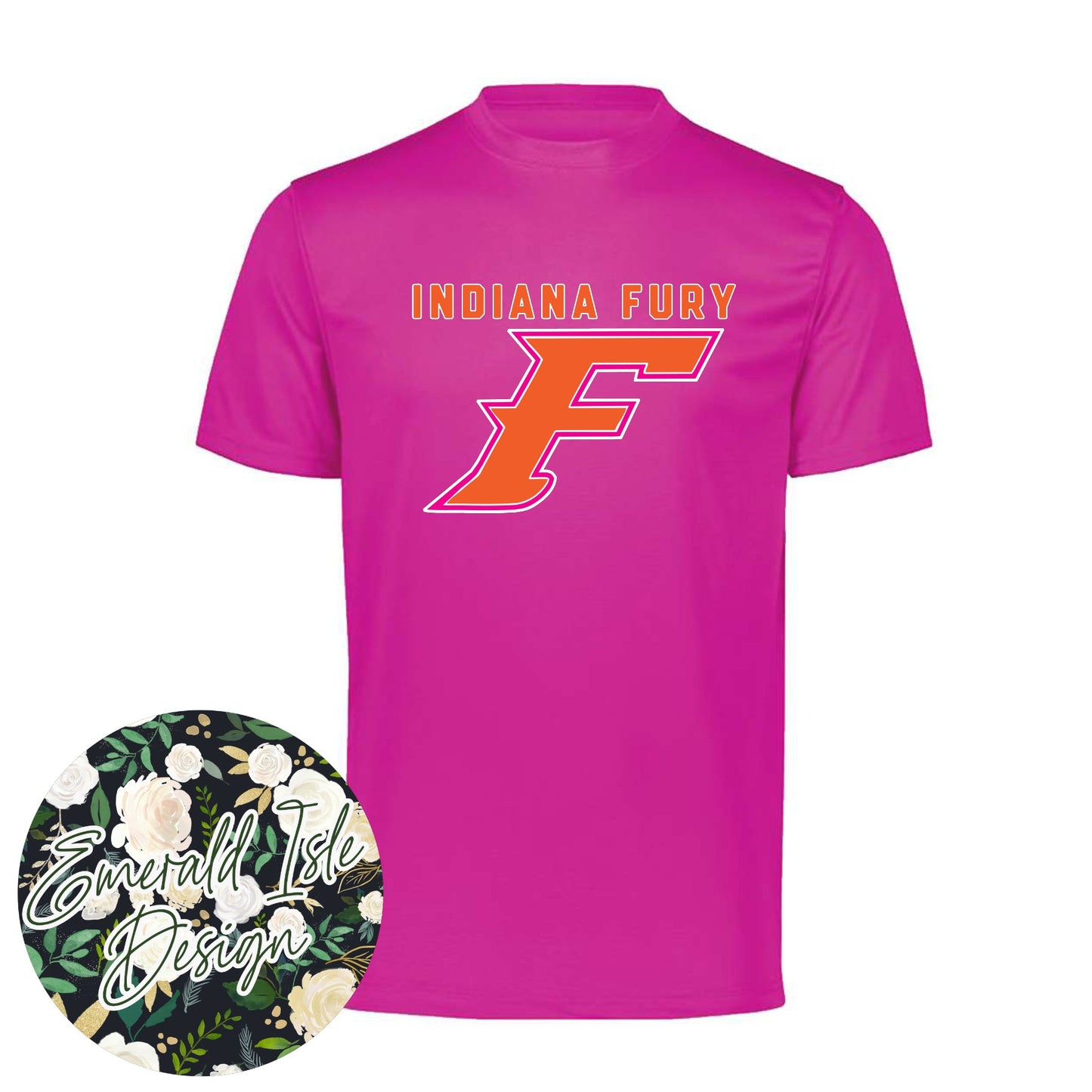 Indiana Fury Big F Design on Augusta Performance Sportswear