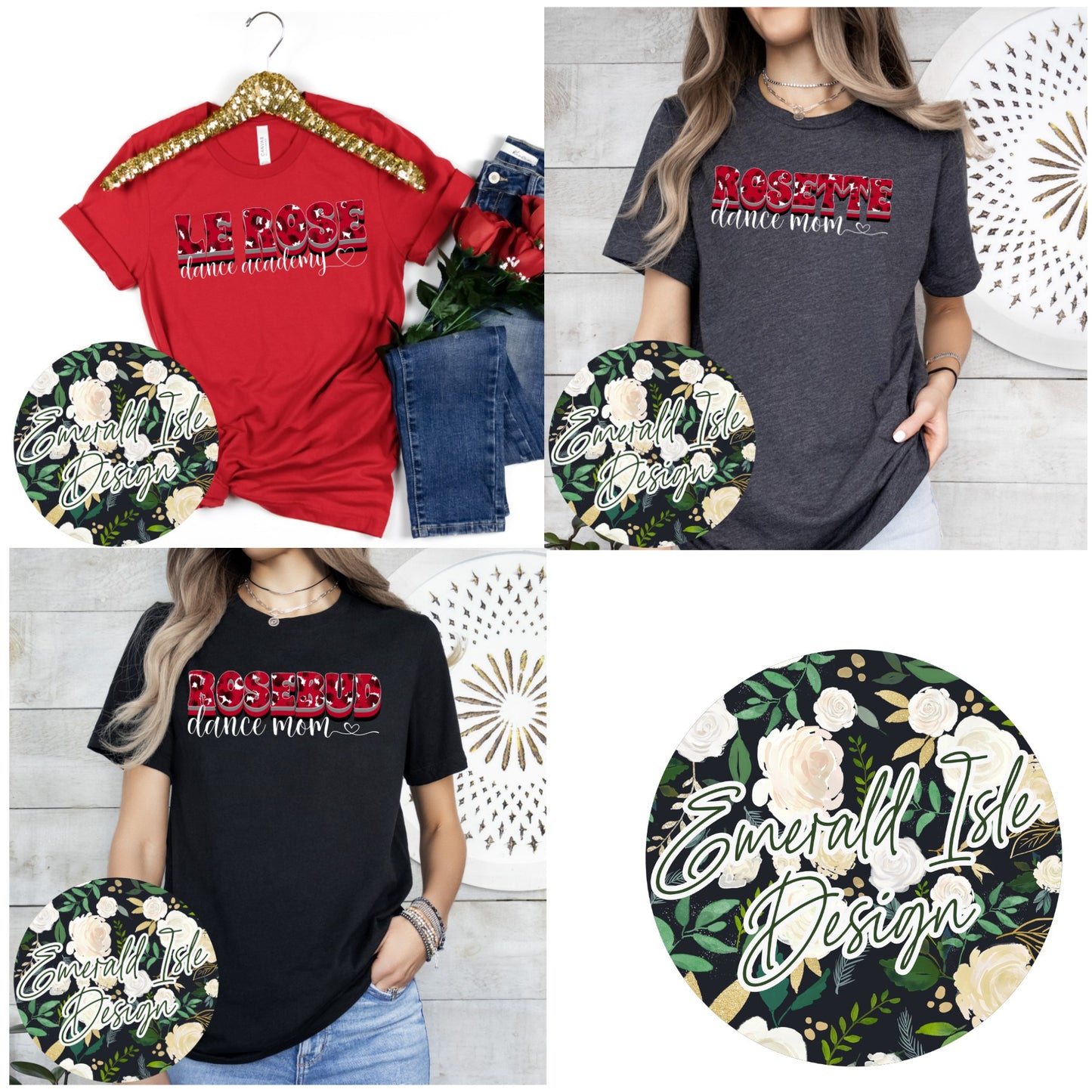 Le Rose Dance Academy/Rosebud Dance Mom/Rosette Dance Mom Leopard Heart Design