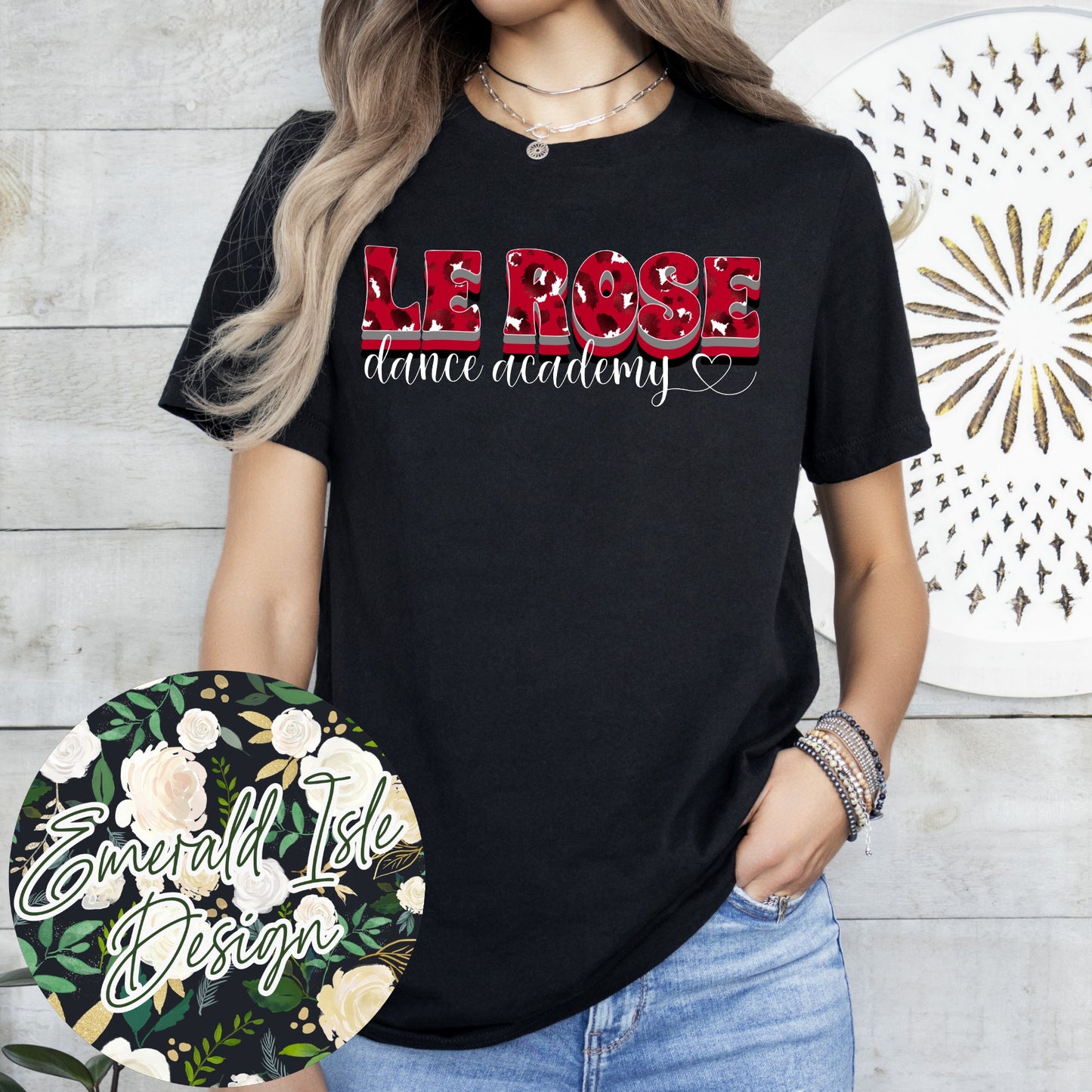 Le Rose Dance Academy/Rosebud Dance Mom/Rosette Dance Mom Leopard Heart Design