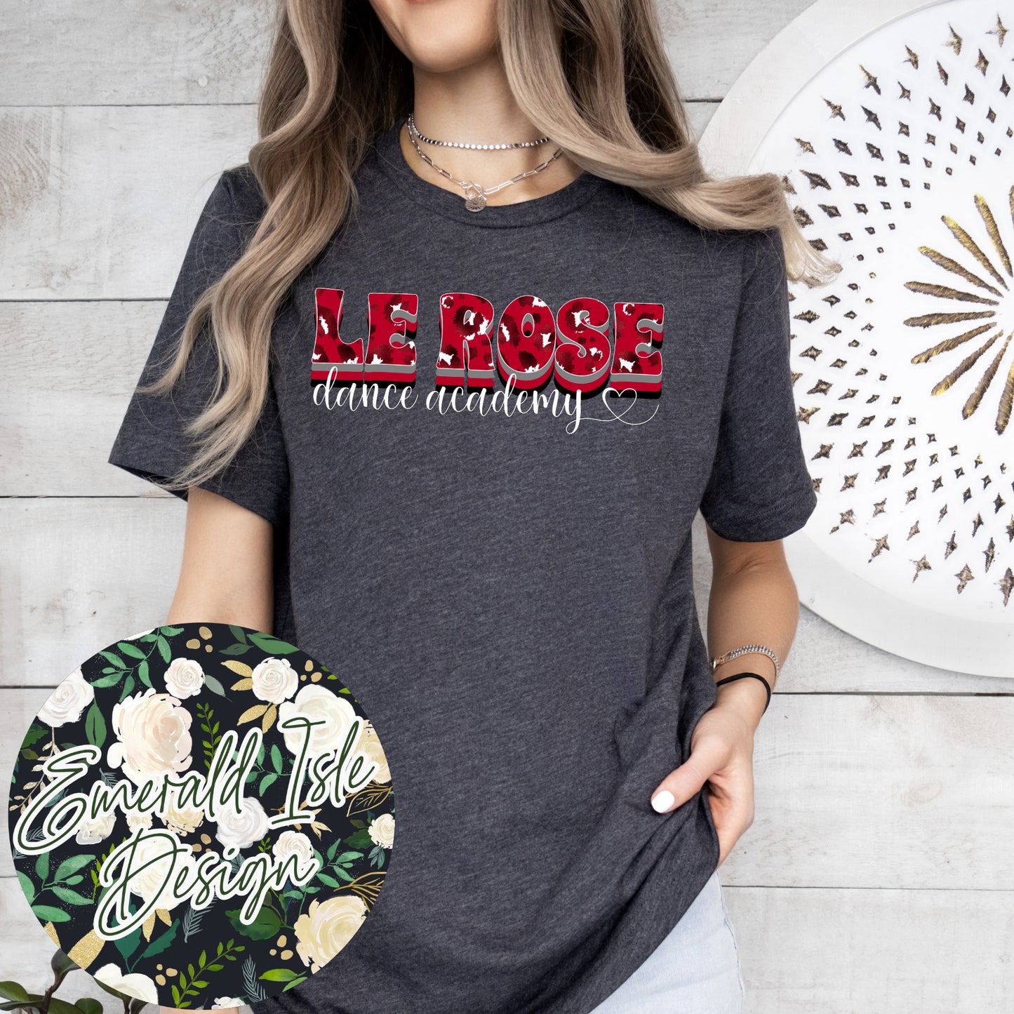 Le Rose Dance Academy/Rosebud Dance Mom/Rosette Dance Mom Leopard Heart Design