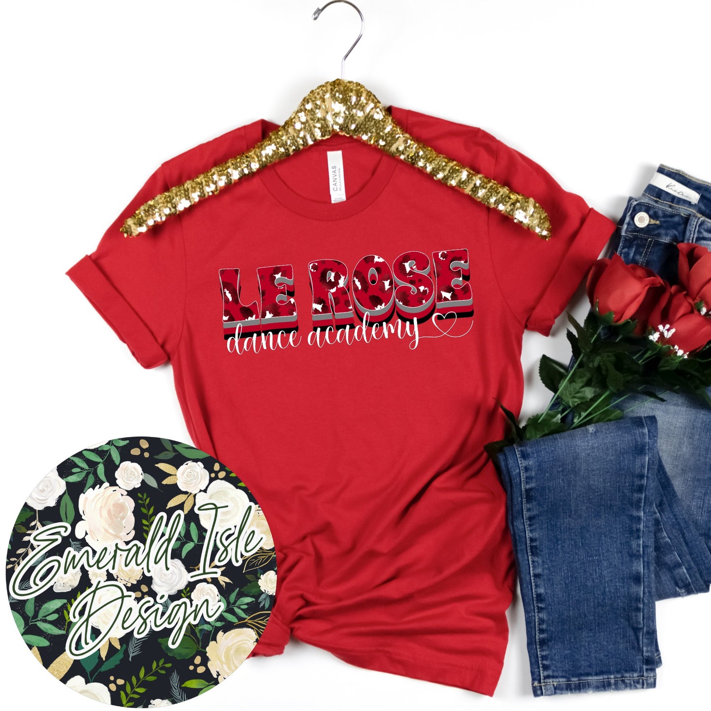 Le Rose Dance Academy/Rosebud Dance Mom/Rosette Dance Mom Leopard Heart Design