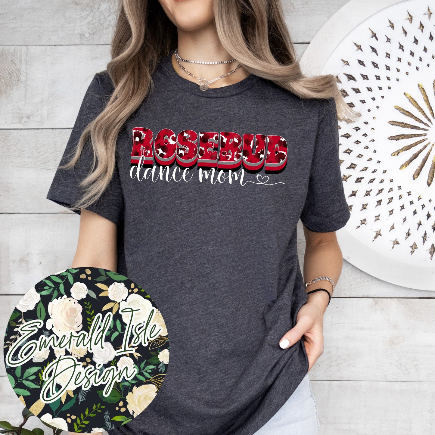 Le Rose Dance Academy/Rosebud Dance Mom/Rosette Dance Mom Leopard Heart Design